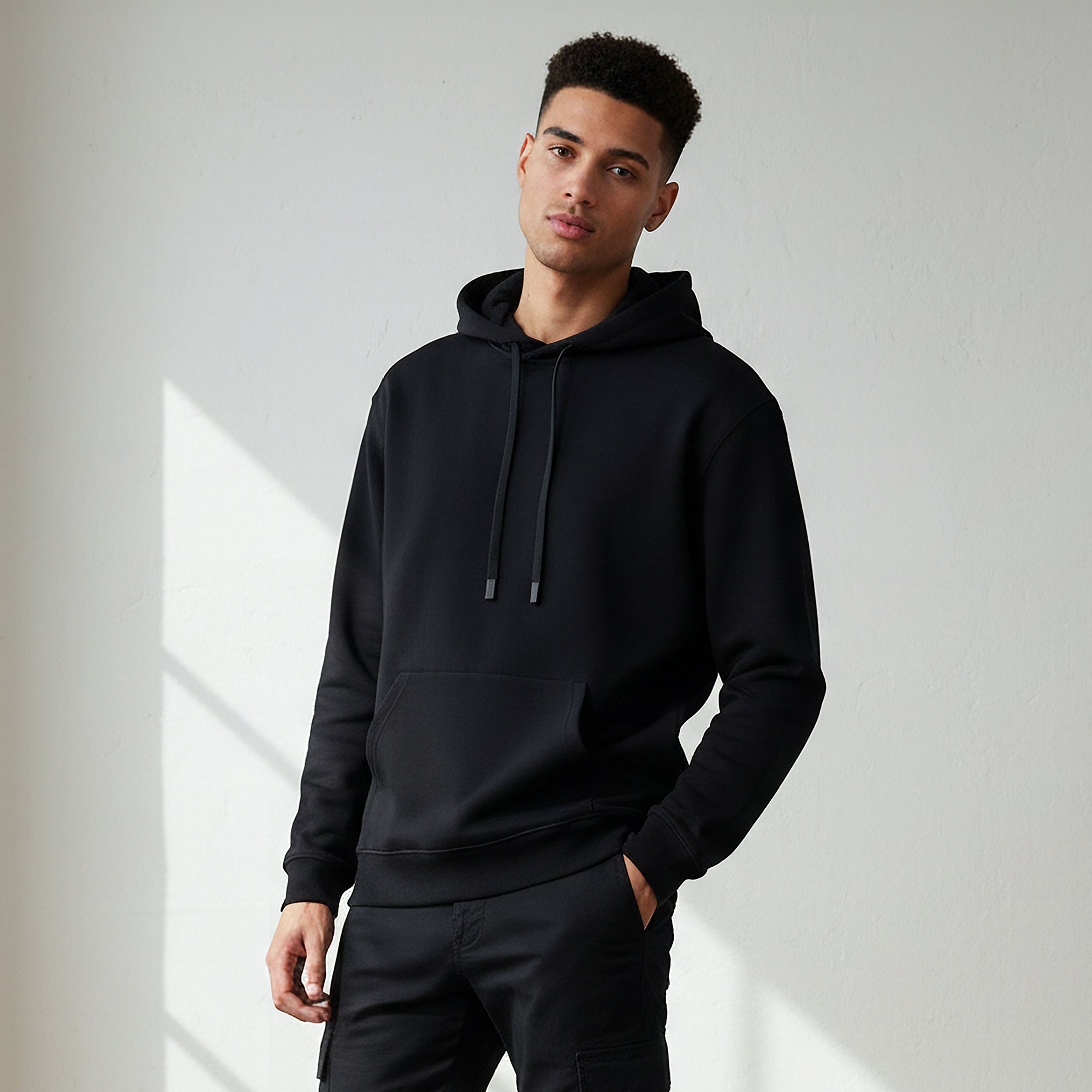 Men Relaxed Fit Kangaroo Pocket Hoodie-men-winterwear-hoodiesandsweatshirts-image-1