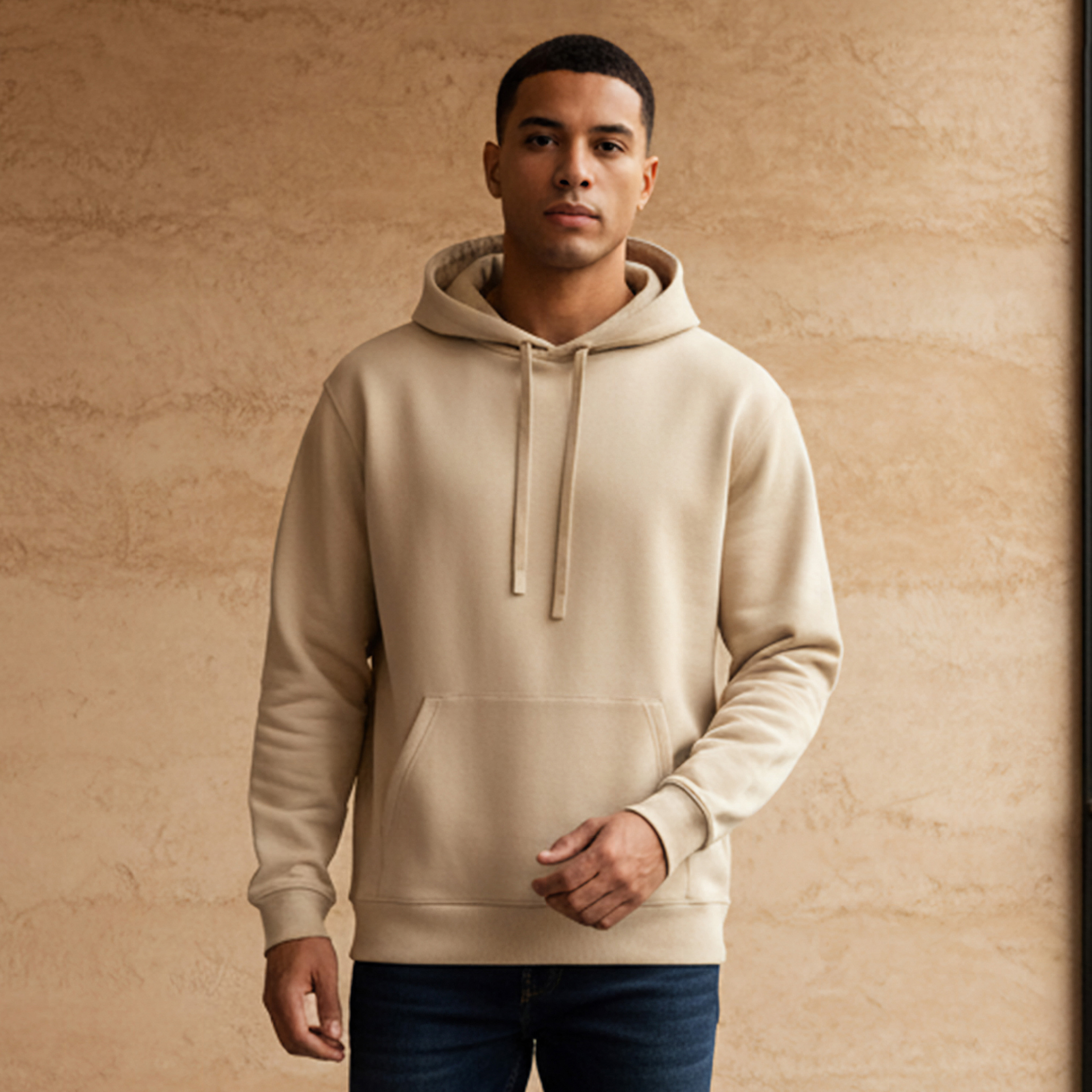 Men Relaxed Fit Kangaroo Pocket Hoodie-men-winterwear-hoodiesandsweatshirts-image-1