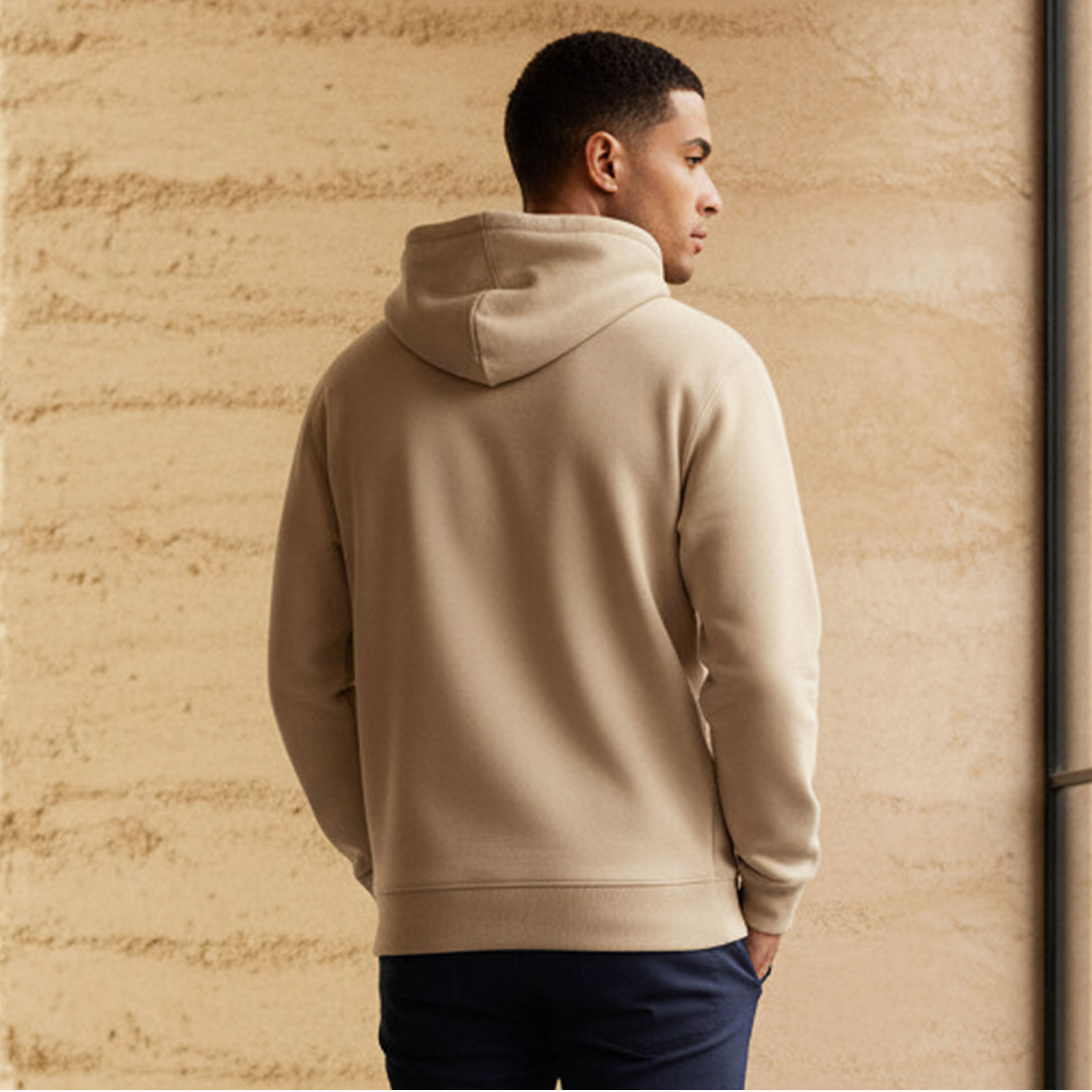 Men Relaxed Fit Kangaroo Pocket Hoodie-men-winterwear-hoodiesandsweatshirts-image-3
