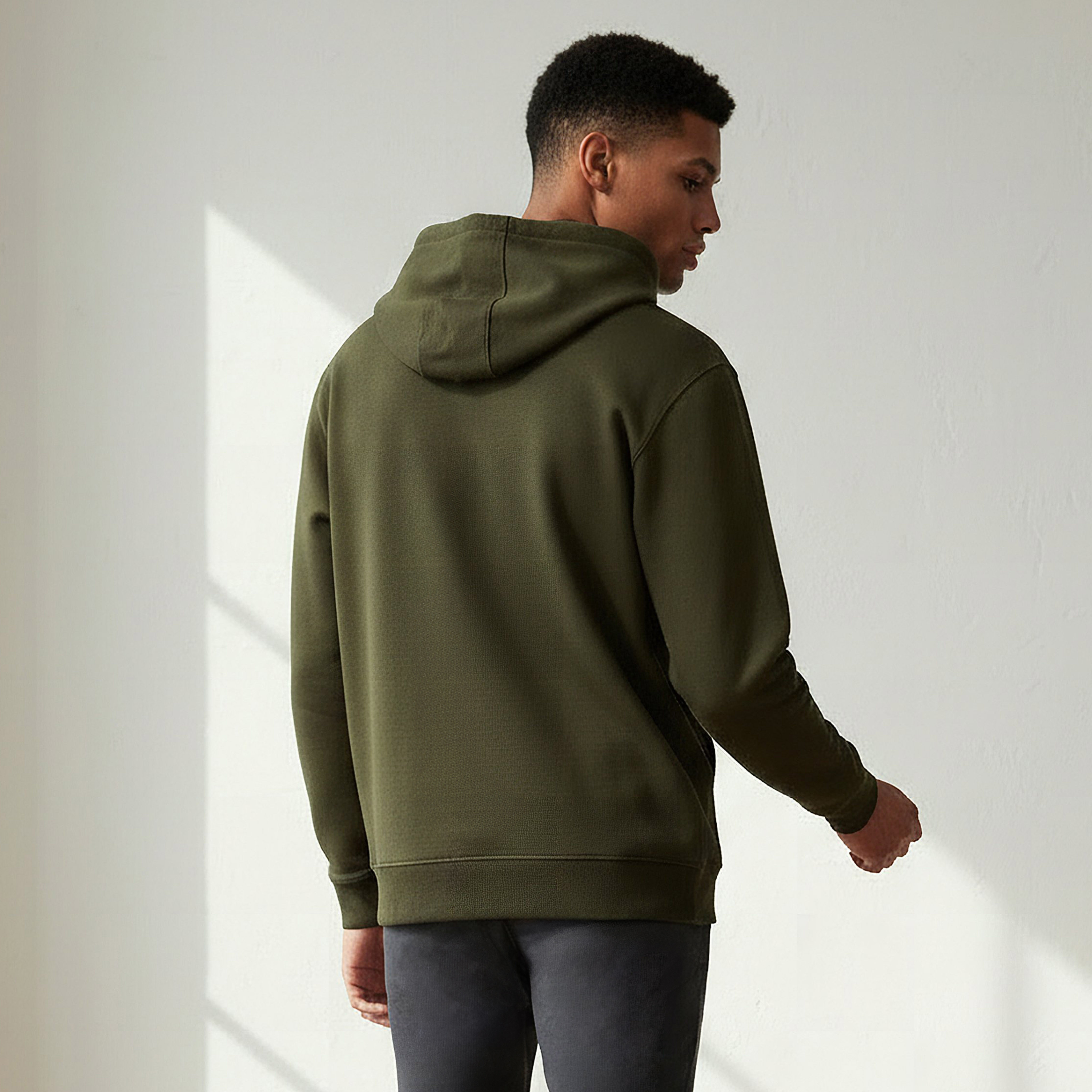Men Relaxed Fit Kangaroo Pocket Hoodie-men-winterwear-hoodiesandsweatshirts-image-3