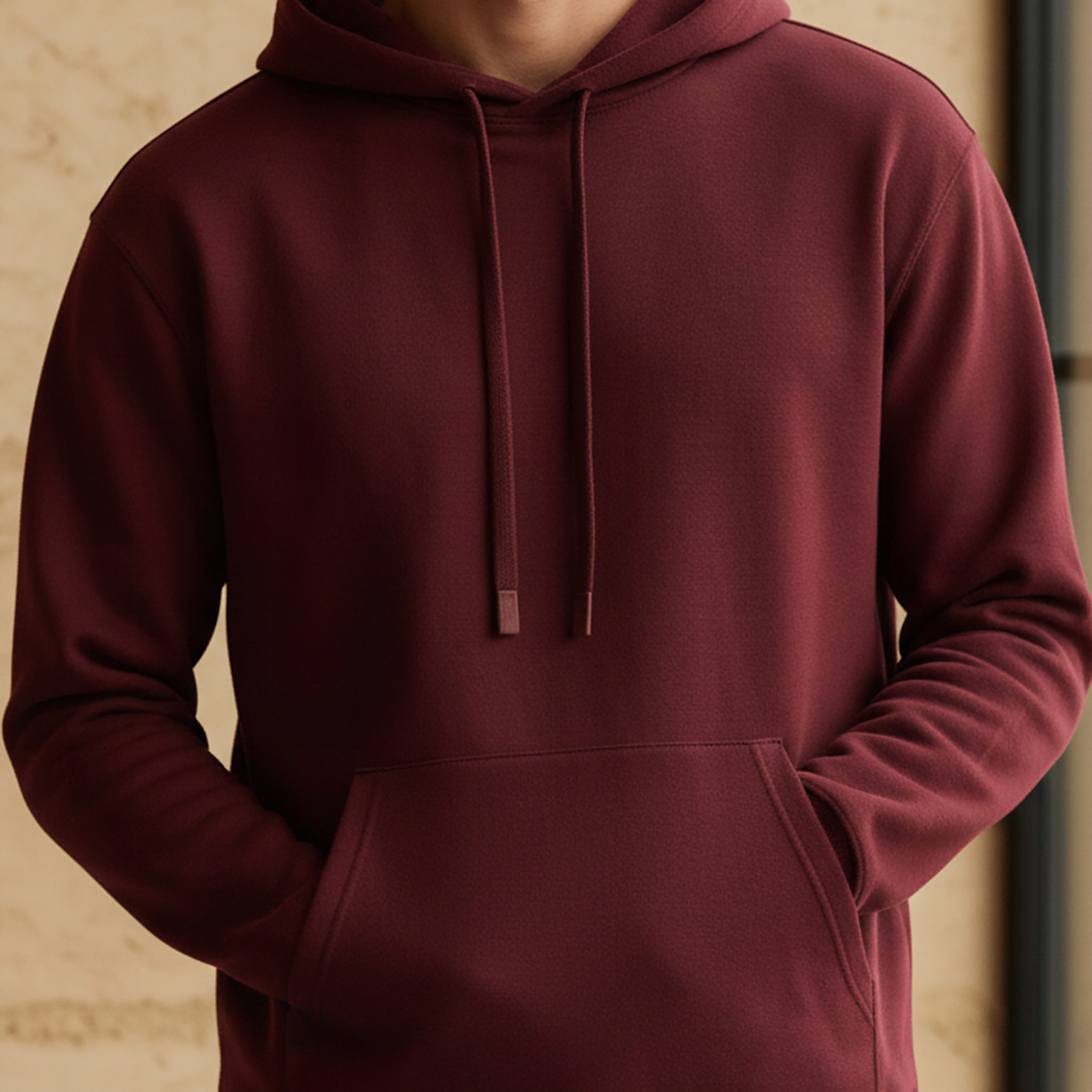 Men Relaxed Fit Kangaroo Pocket Hoodie-men-winterwear-hoodiesandsweatshirts-image-4
