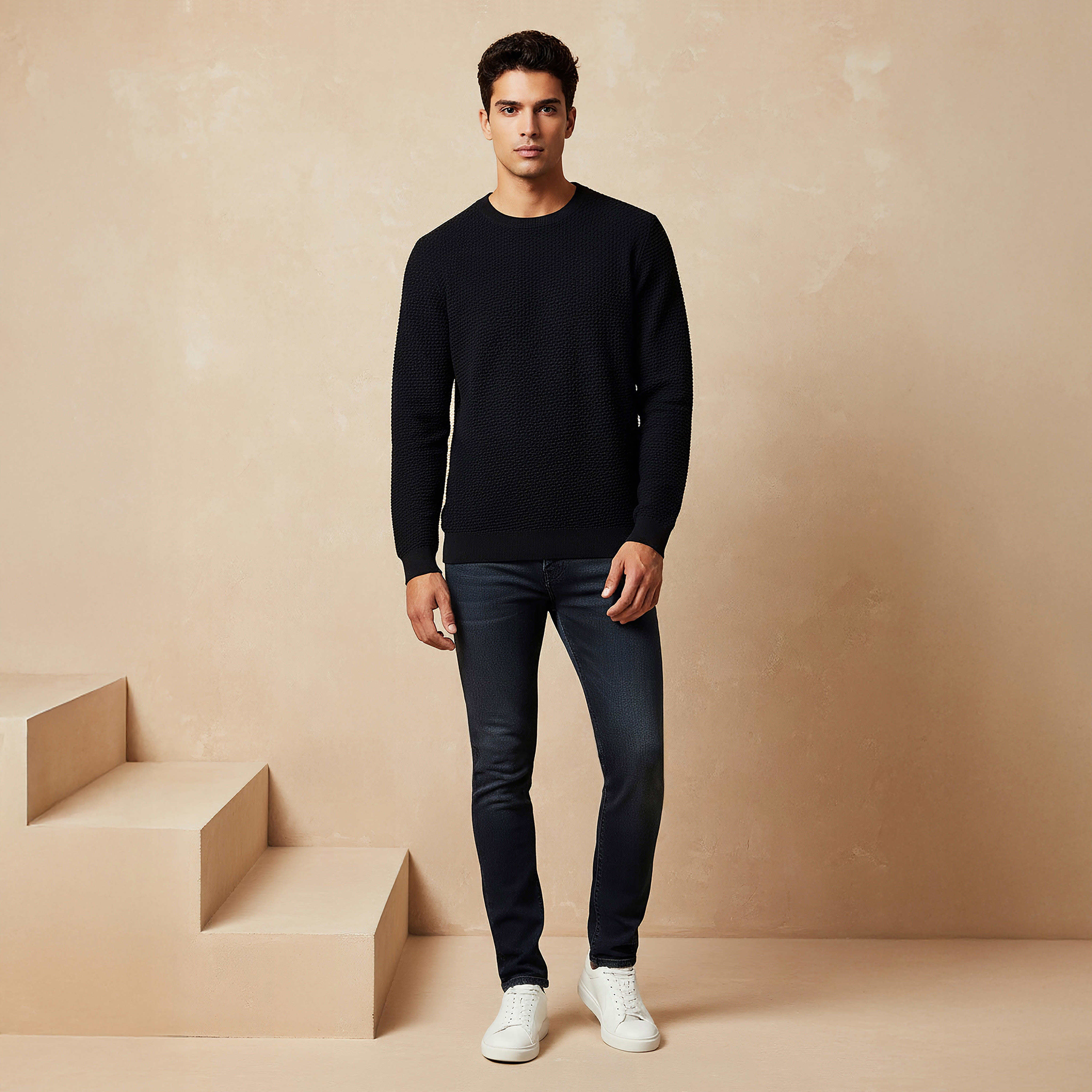 Men Crew Neck Textured Sweater-men-clothing-sweatersandpullovers-image-22