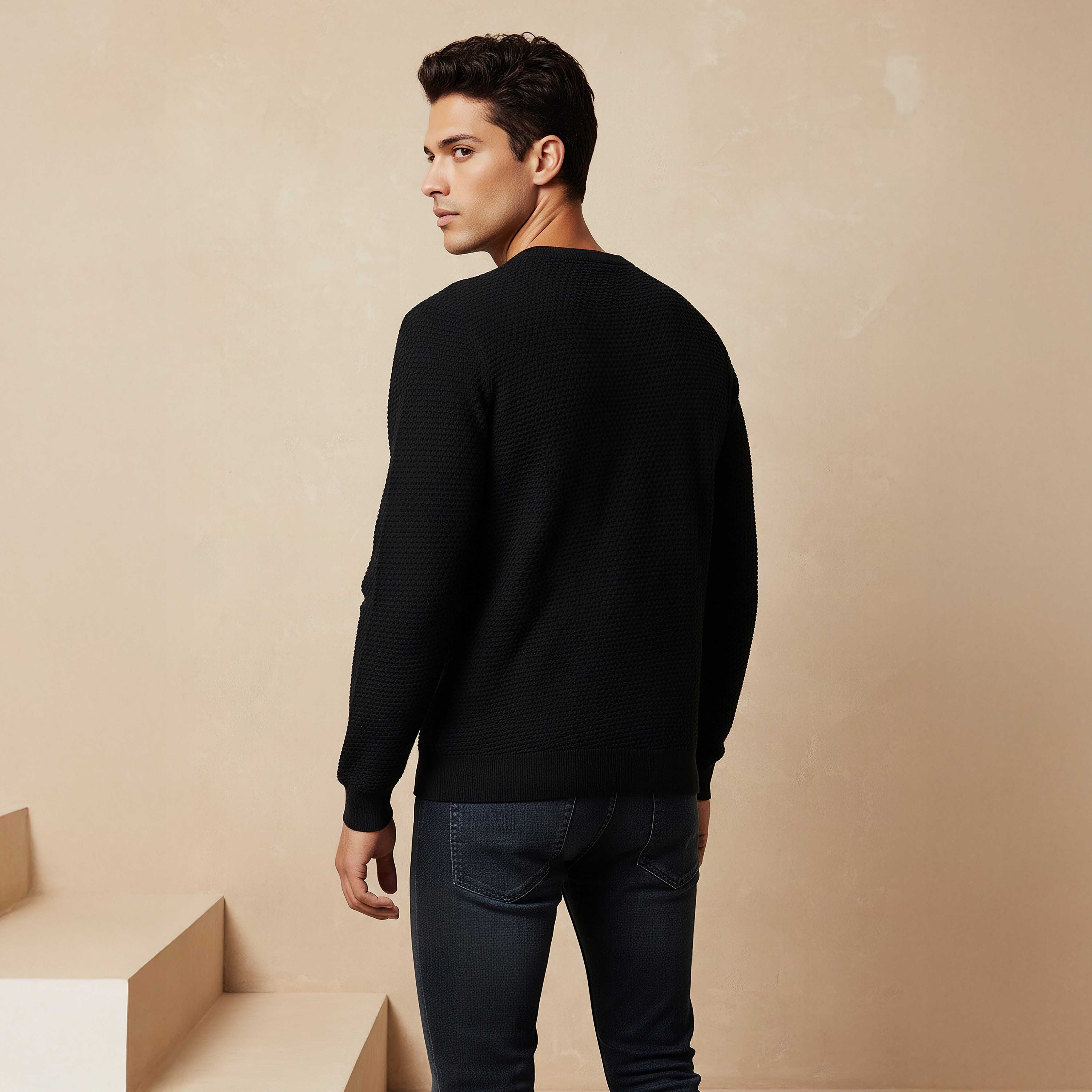 Men Crew Neck Textured Sweater-men-clothing-sweatersandpullovers-image-23