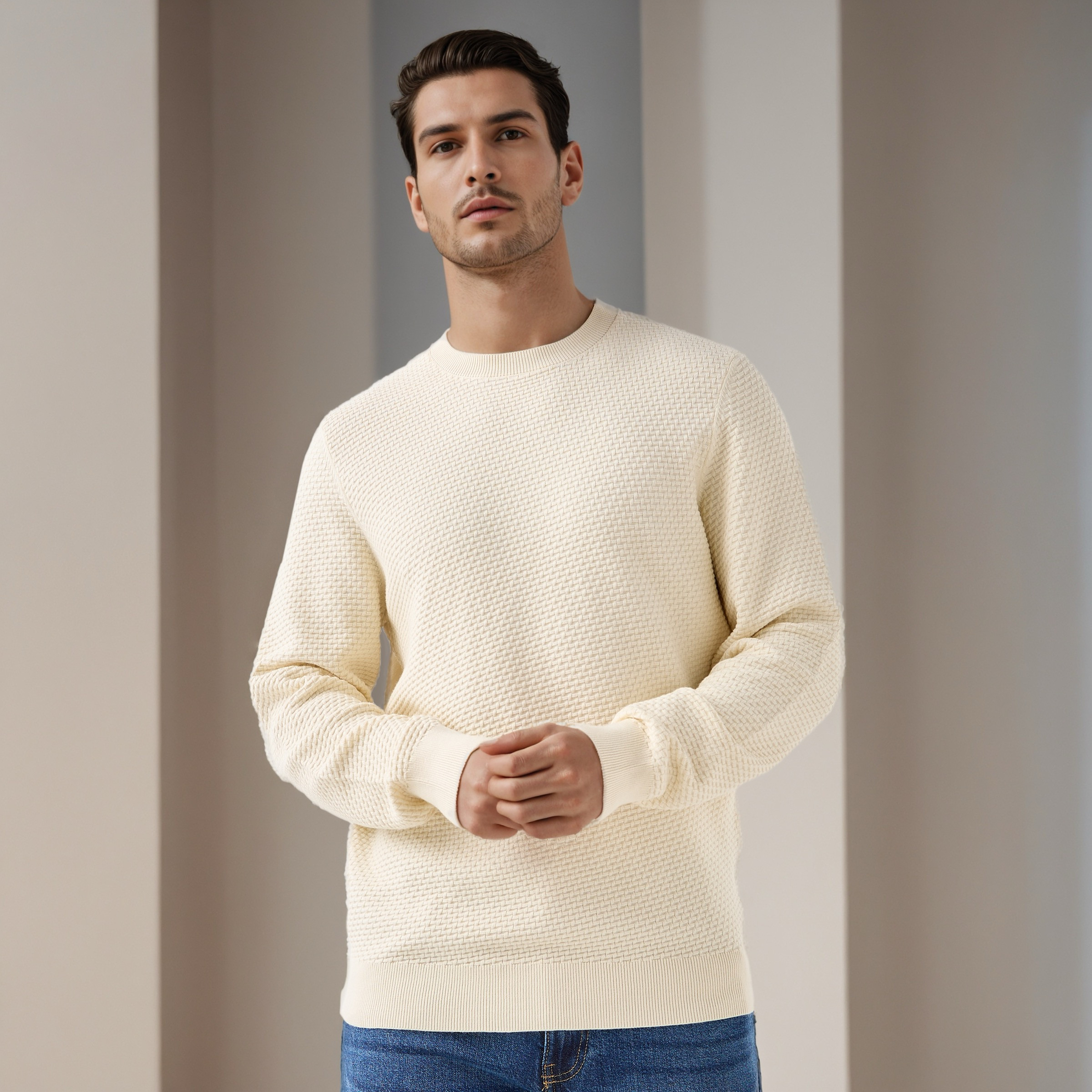 Men Crew Neck Textured Sweater-men-clothing-sweatersandpullovers-image-11