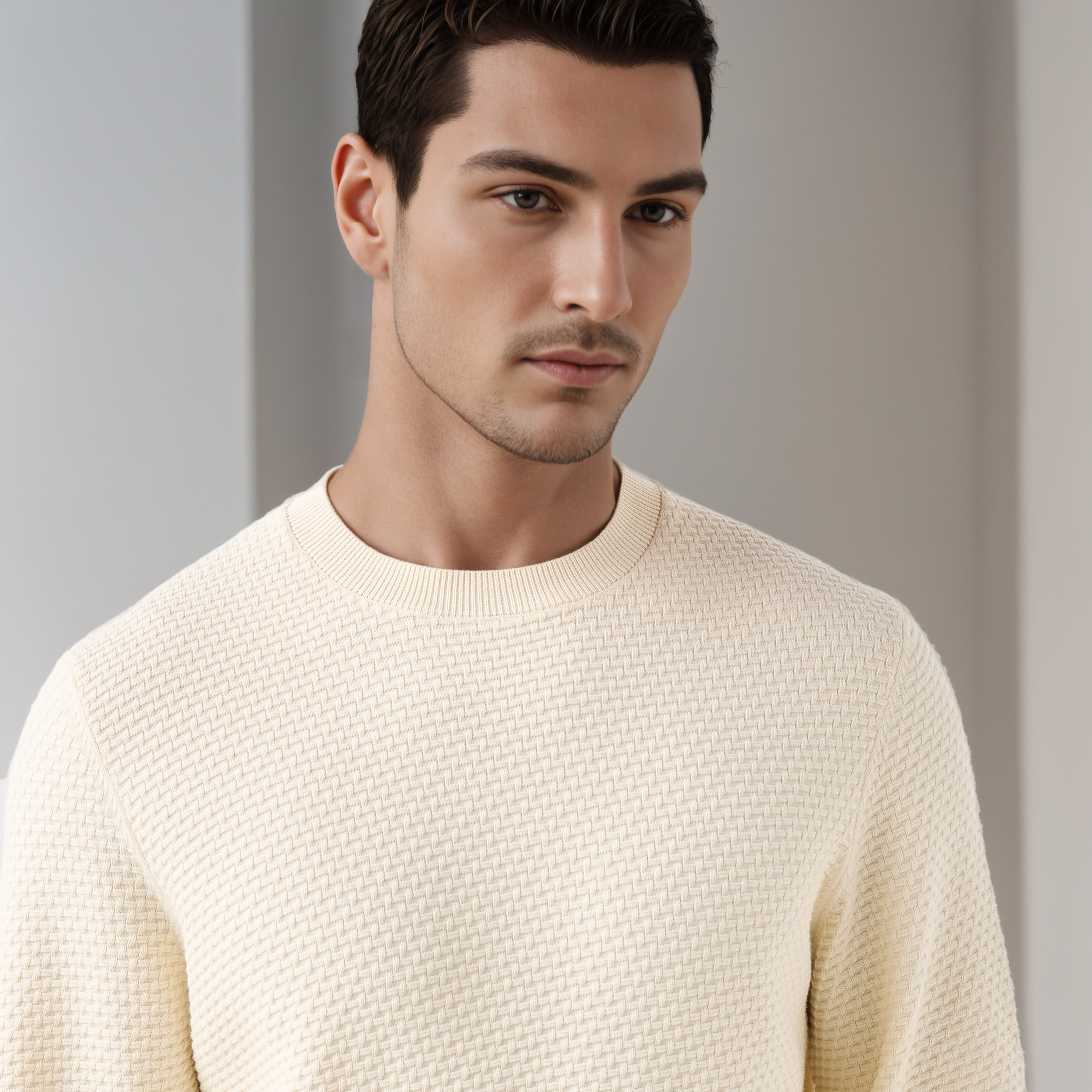 Men Crew Neck Textured Sweater-men-clothing-sweatersandpullovers-image-5
