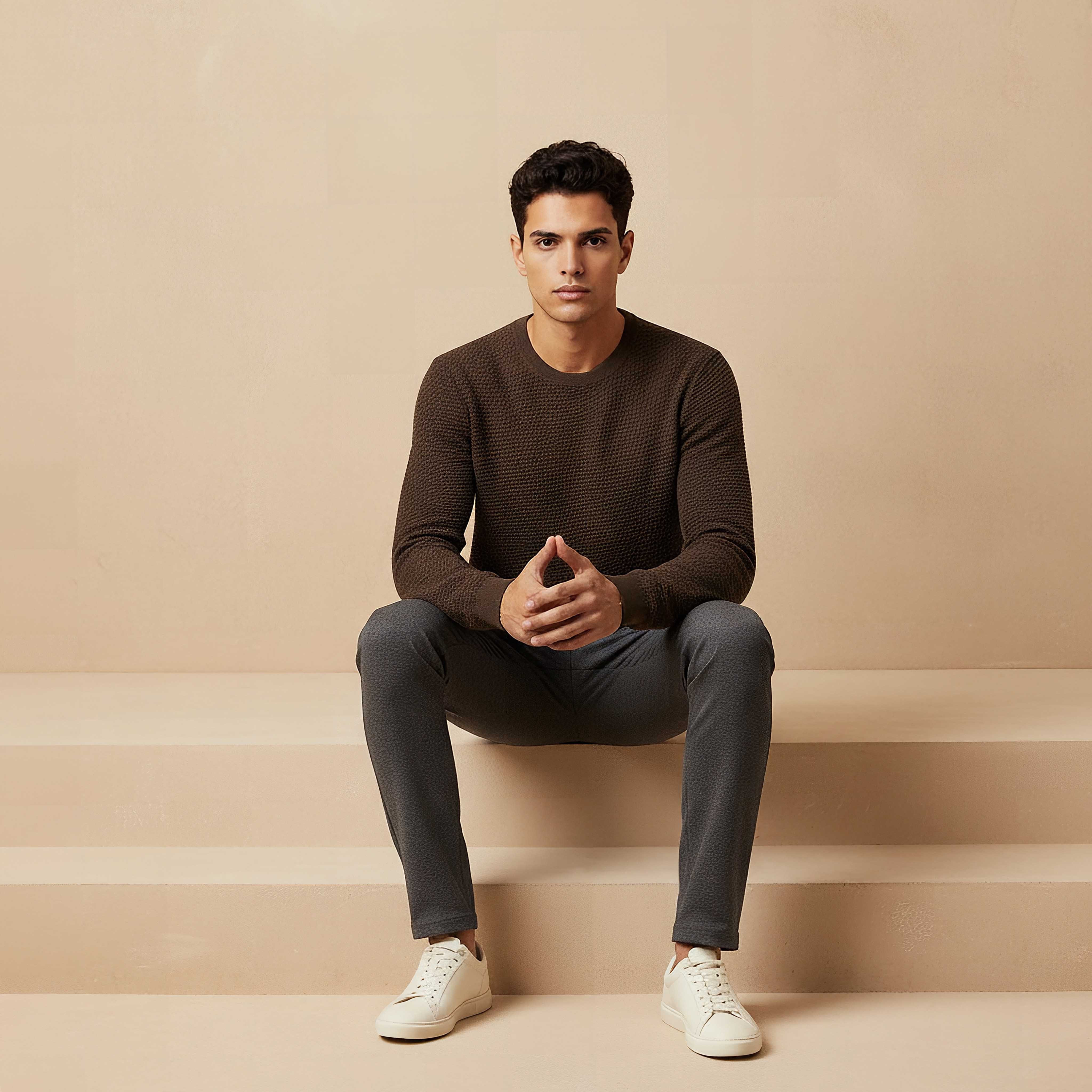 Men Crew Neck Textured Sweater-men-clothing-sweatersandpullovers-image-5