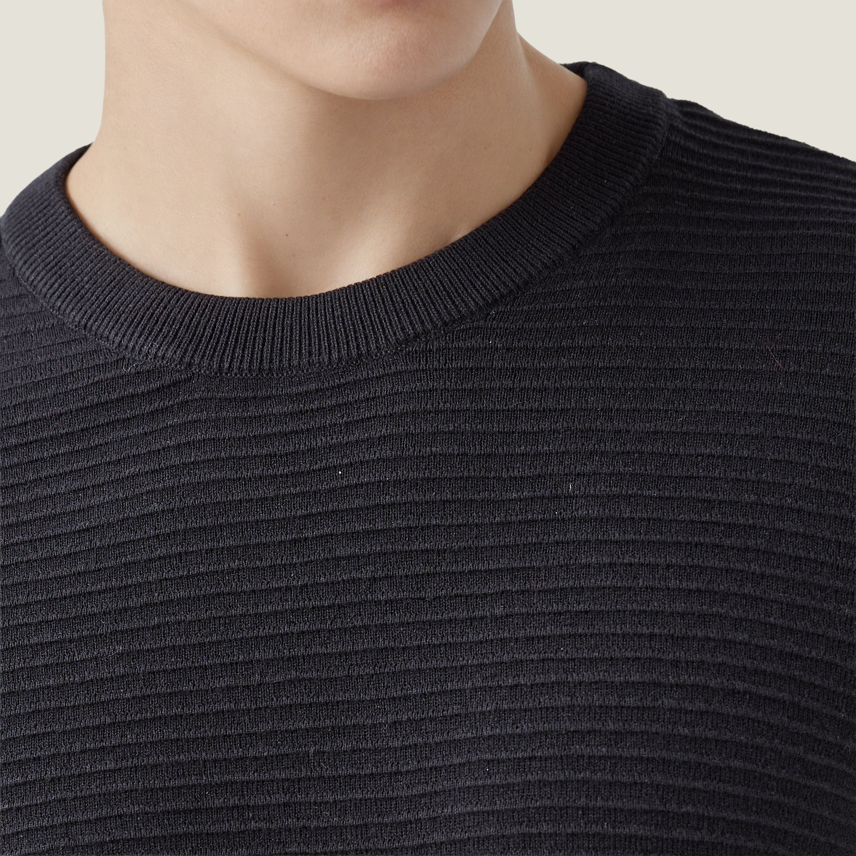 Textured Ottoman Sweater with Crew Neck-men-clothing-sweatersandpullovers-image-4