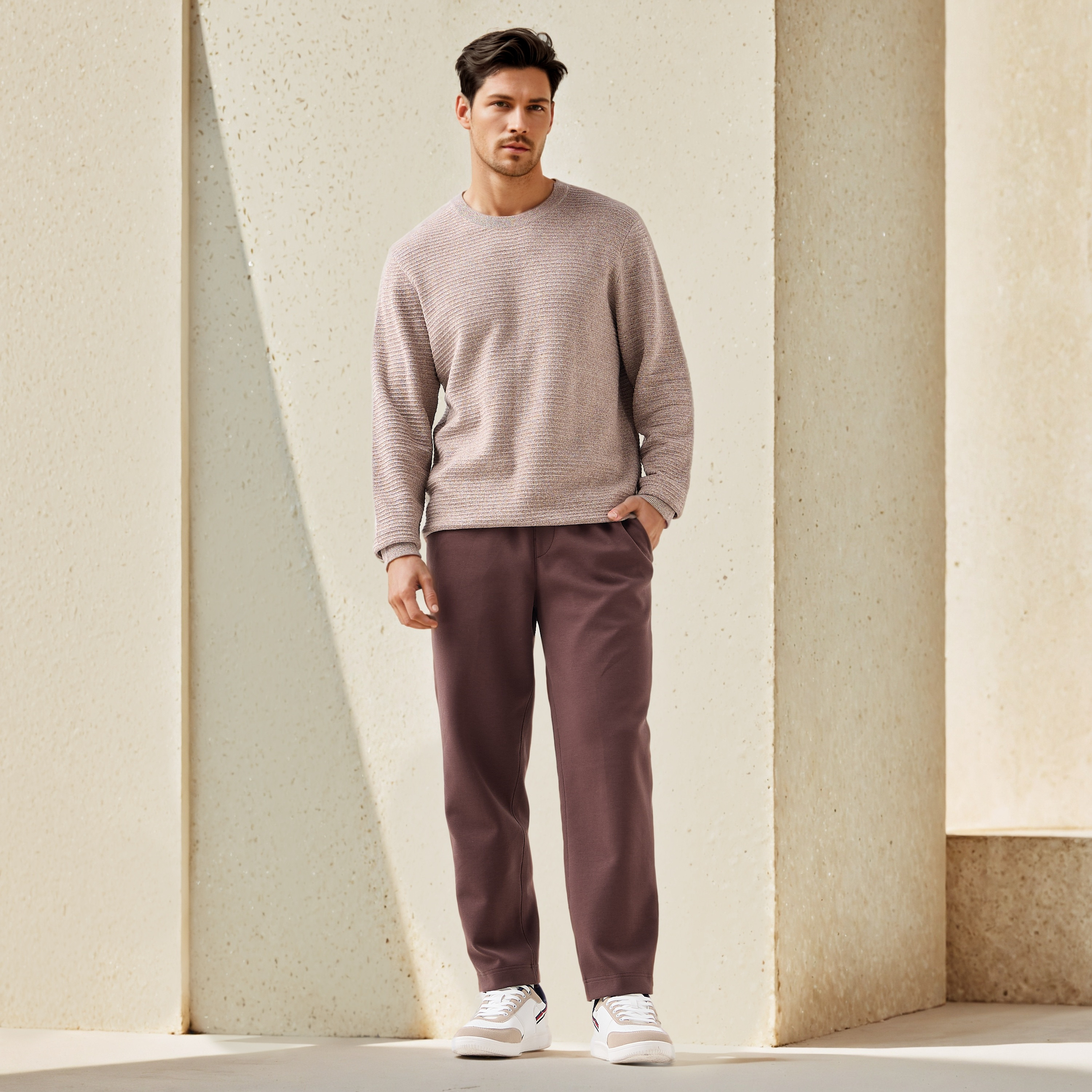 Textured Ottoman Sweater with Crew Neck-men-clothing-sweatersandpullovers-image-2