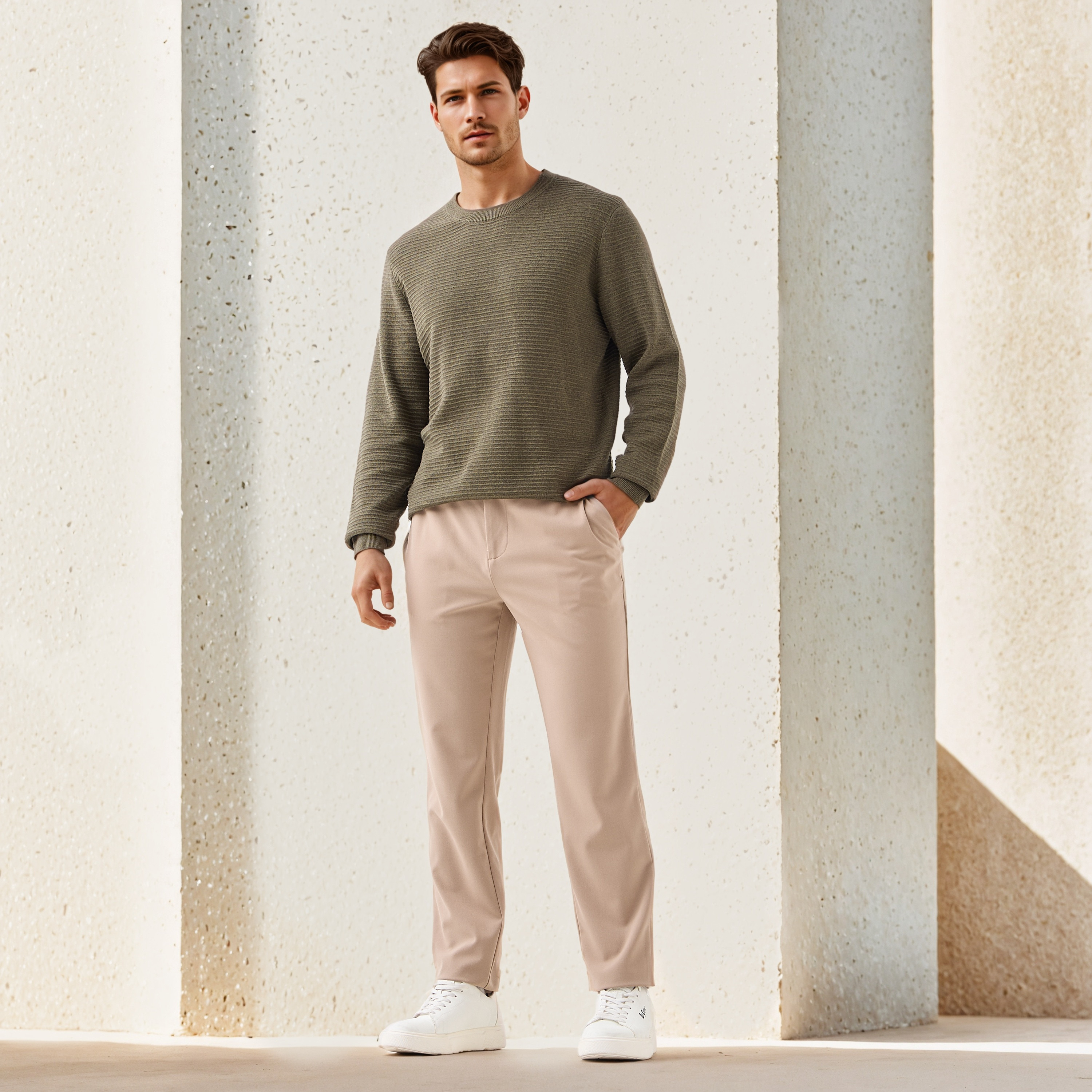 Textured Ottoman Sweater with Crew Neck-men-clothing-sweatersandpullovers-image-2
