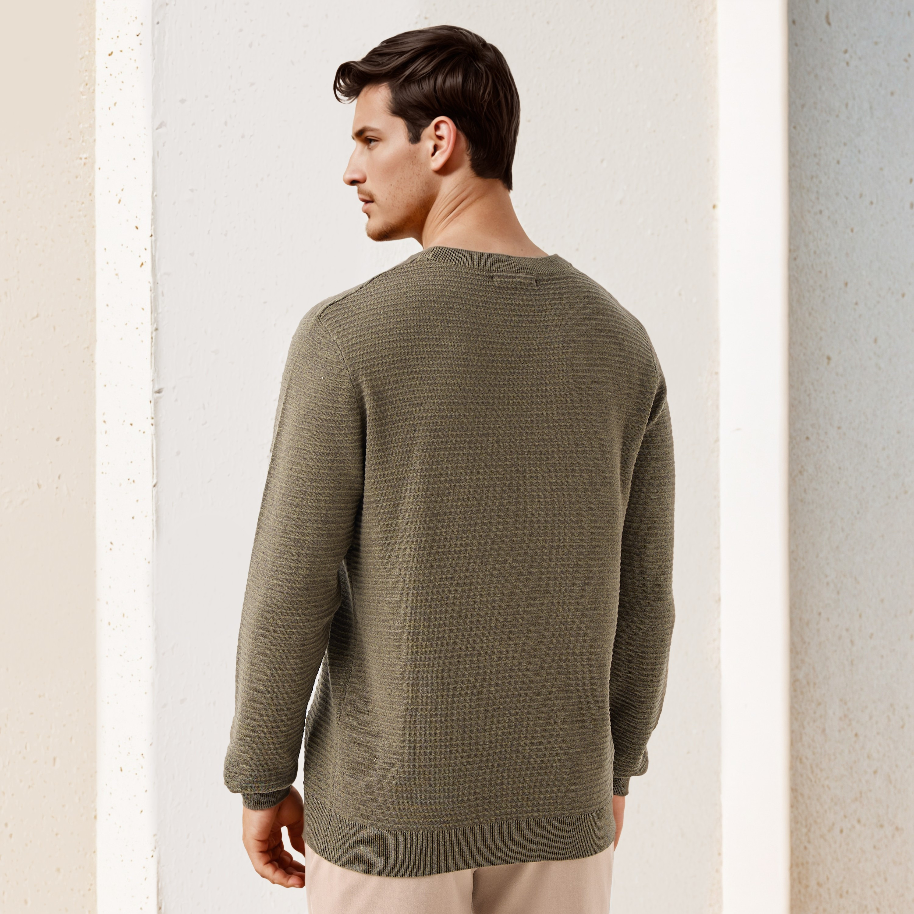 Textured Ottoman Sweater with Crew Neck-men-clothing-sweatersandpullovers-image-3