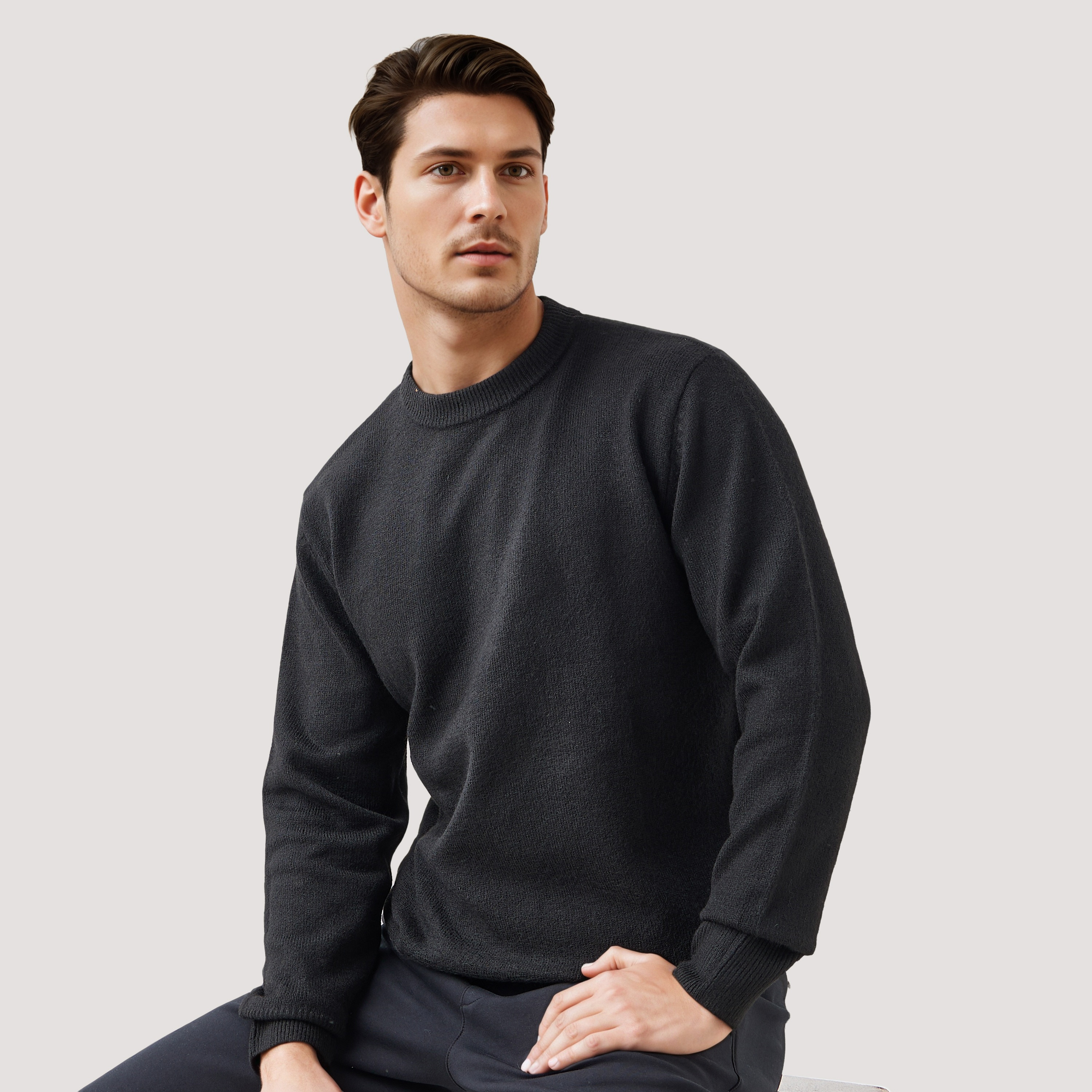 Textured Sweater with Crew Neck-men-clothing-sweatersandpullovers-image-1