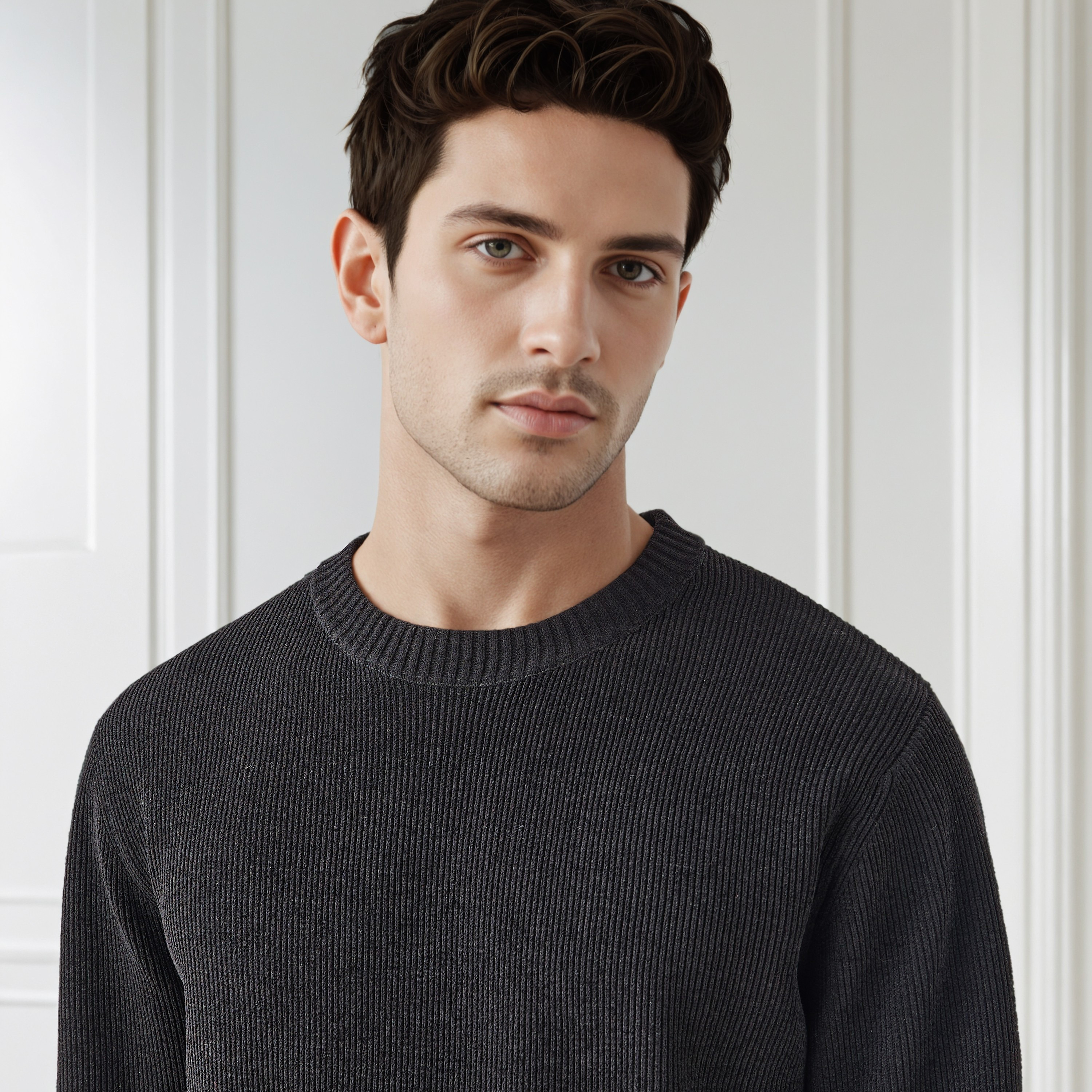 Men's Crew Neck Textured Sweater-men-clothing-sweatersandpullovers-image-24