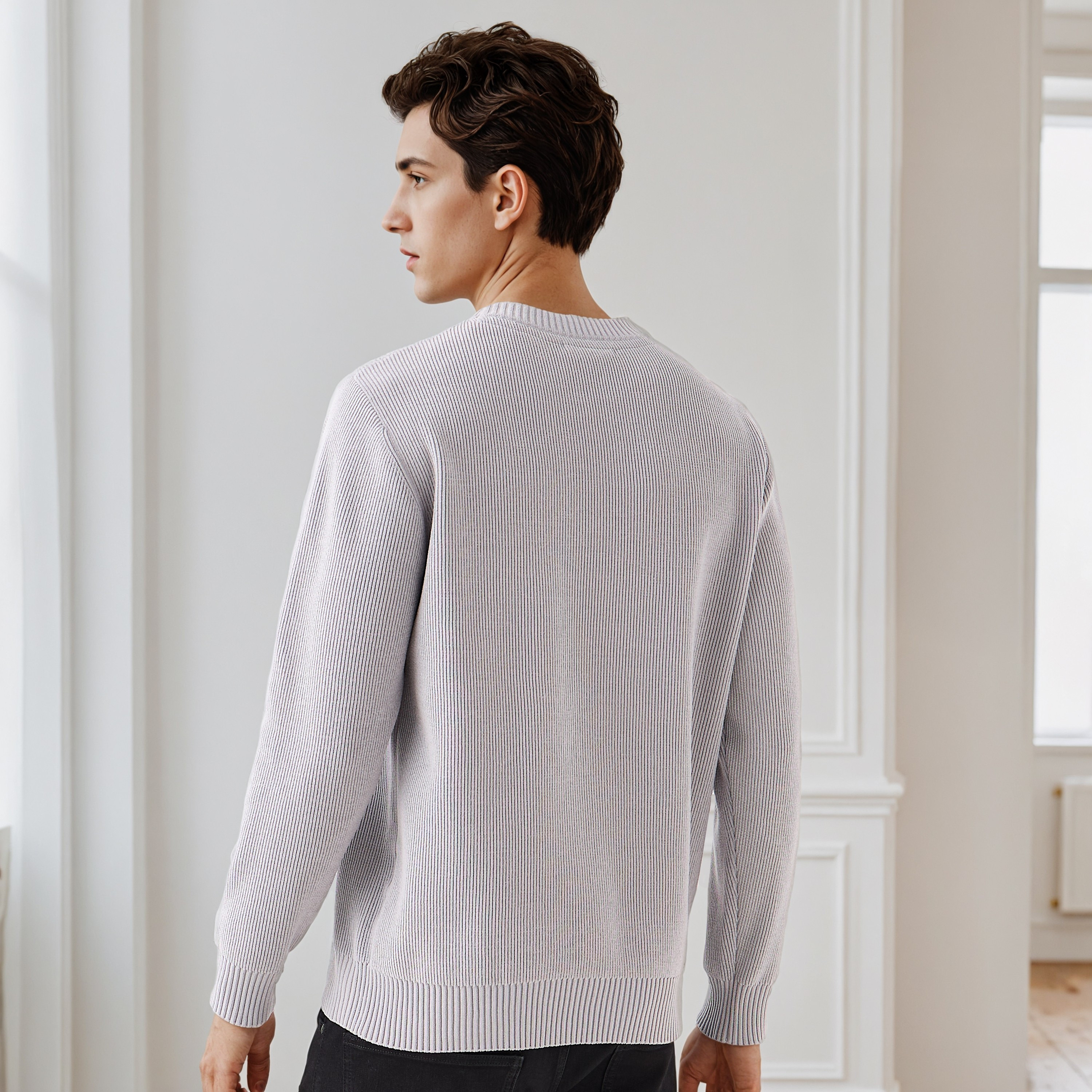Men's Crew Neck Textured Sweater-men-clothing-sweatersandpullovers-image-4