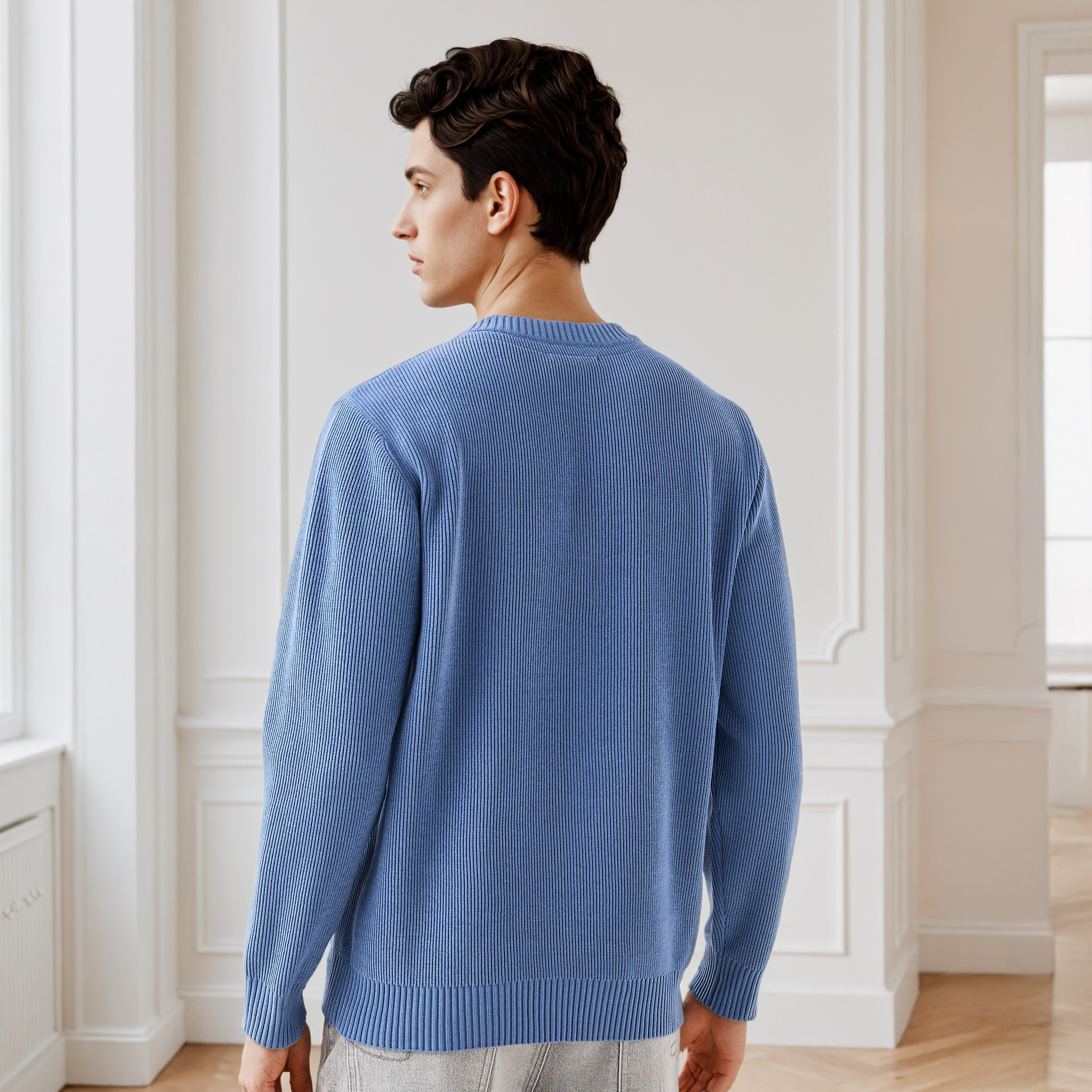 Men's Crew Neck Textured Sweater-men-clothing-sweatersandpullovers-image-4