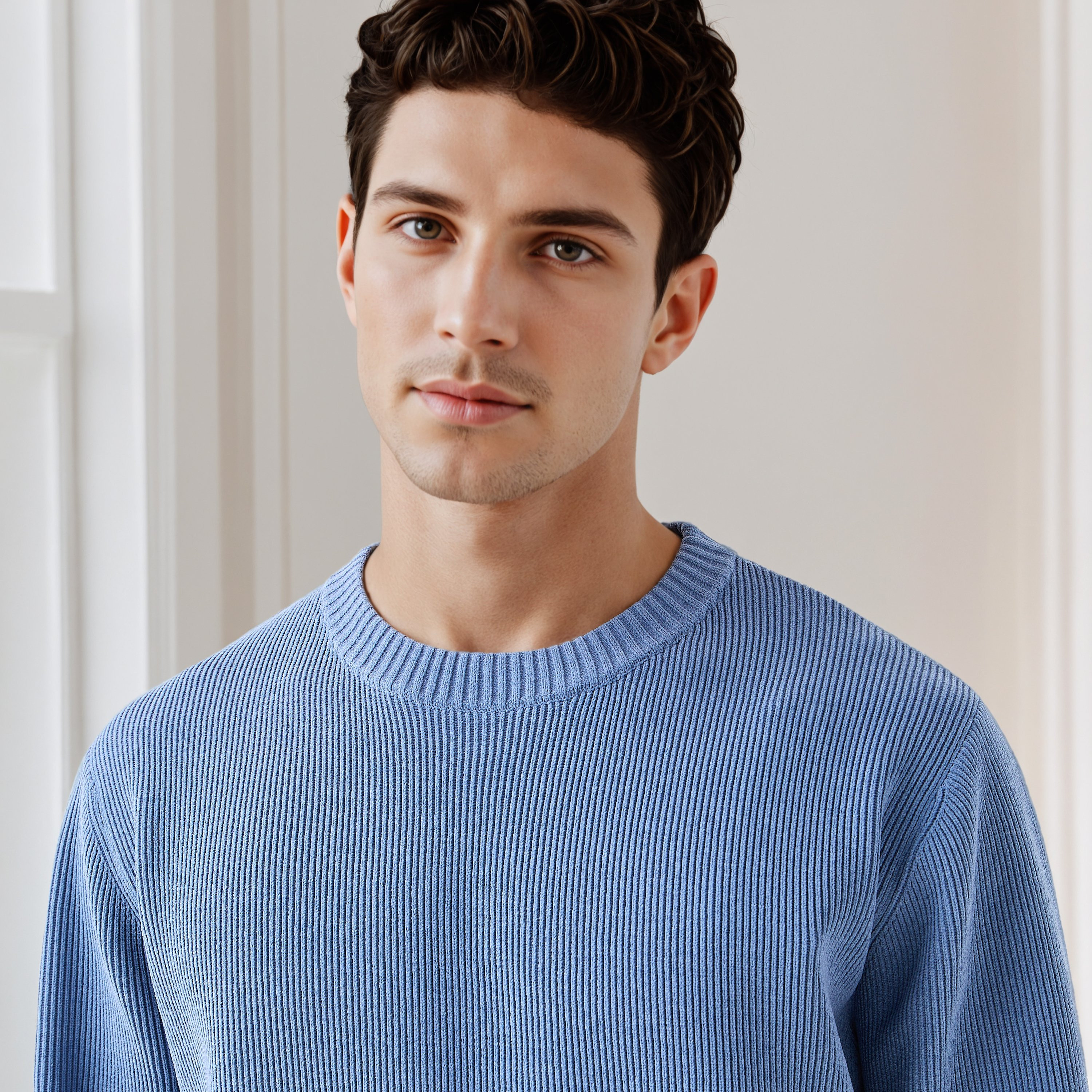 Men's Crew Neck Textured Sweater-men-clothing-sweatersandpullovers-image-5