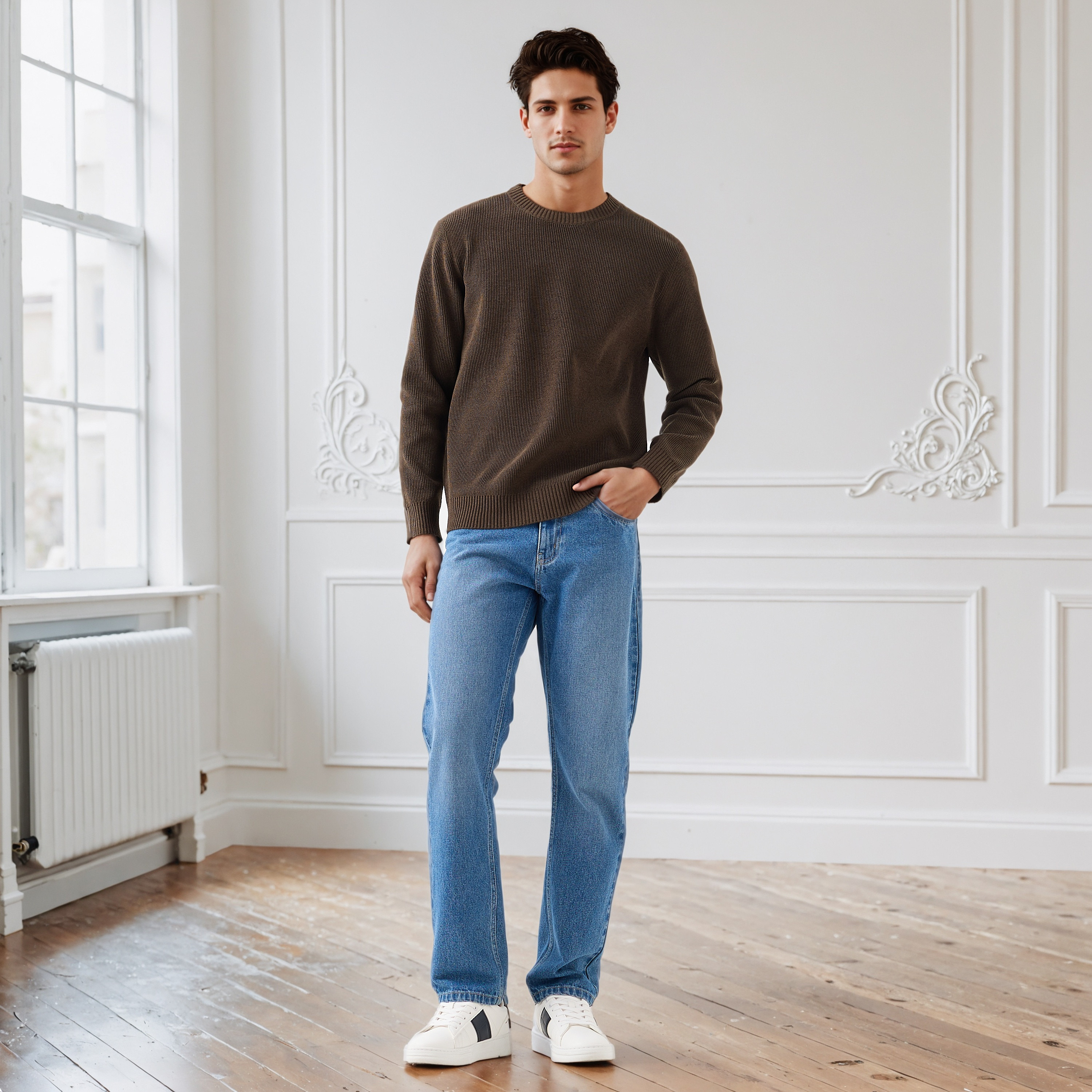 Men's Crew Neck Textured Sweater-men-clothing-sweatersandpullovers-image-2