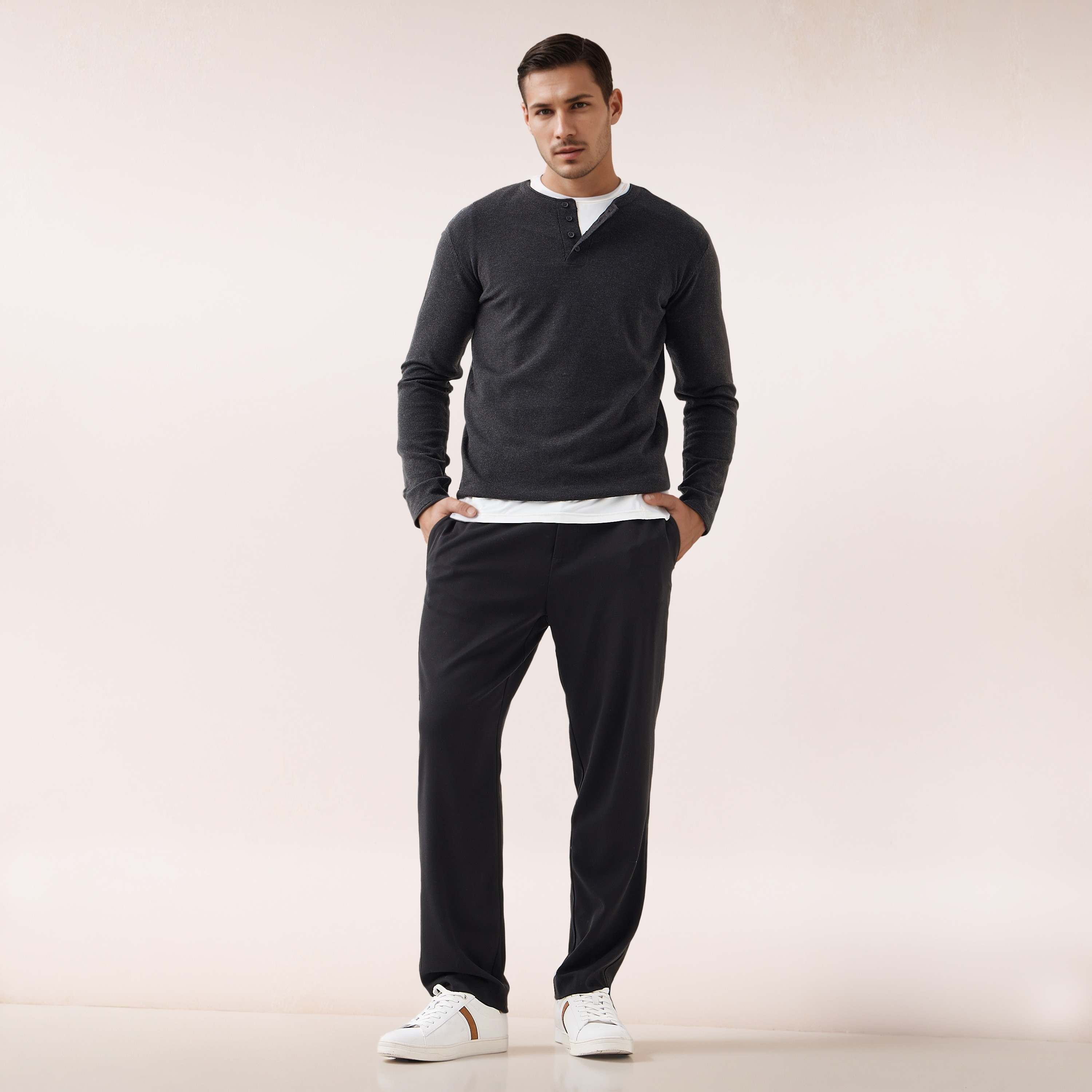 Henley Collar Sweater with Long Sleeves-men-clothing-sweatersandpullovers-image-2