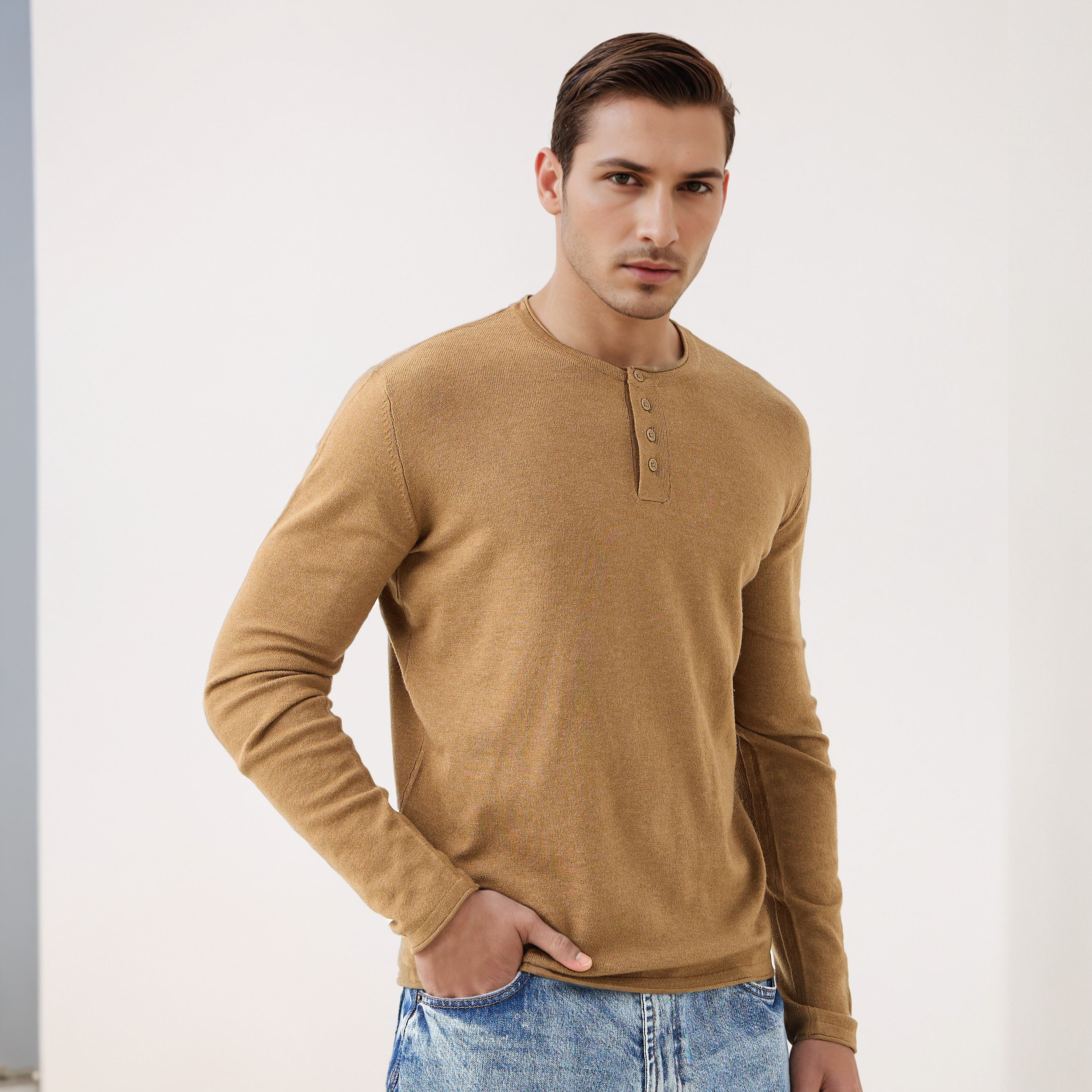 Henley Collar Sweater with Long Sleeves-men-clothing-sweatersandpullovers-image-6