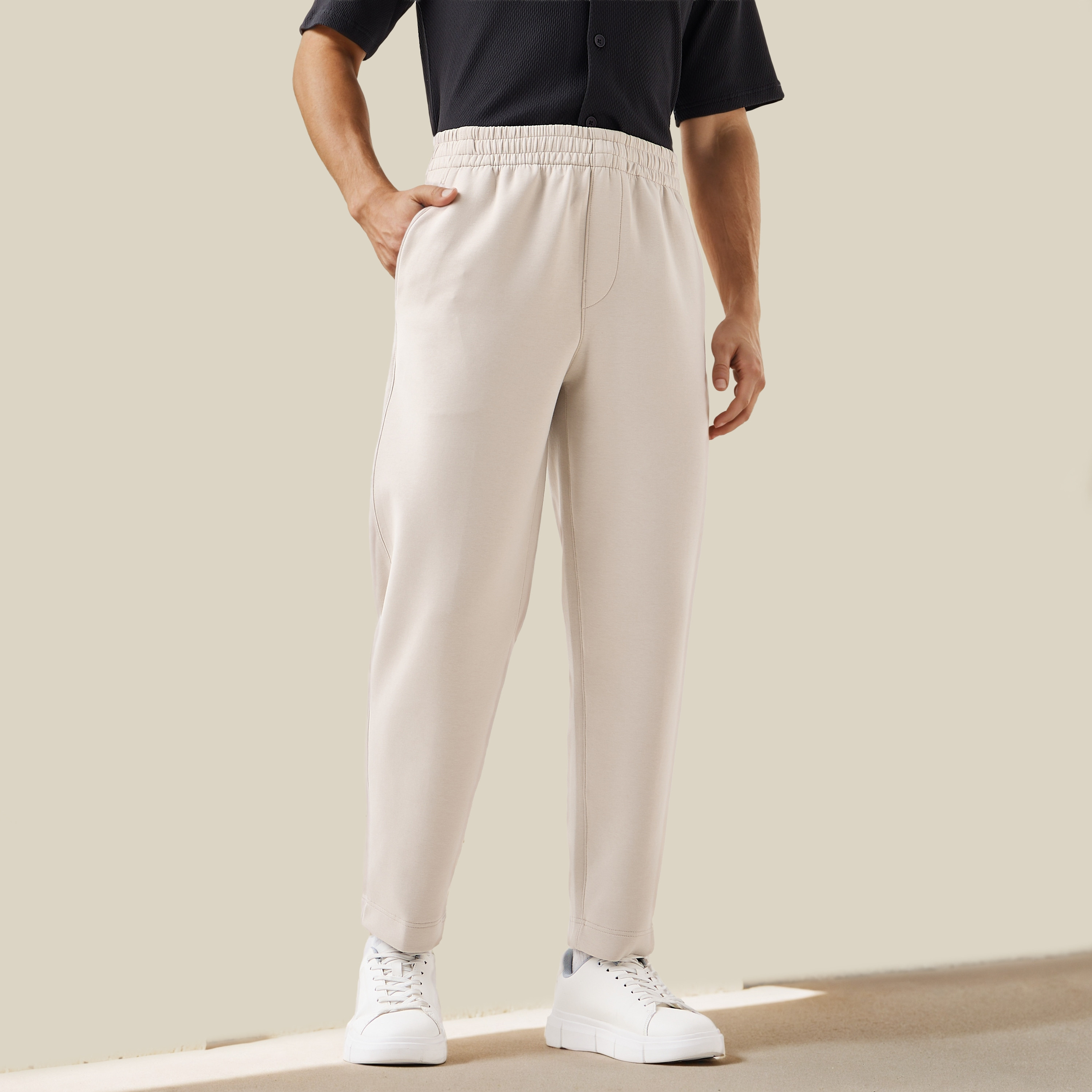 Men Regular Fit Joggers with Flexi Waist-men-clothing-bottoms-joggers-image-1