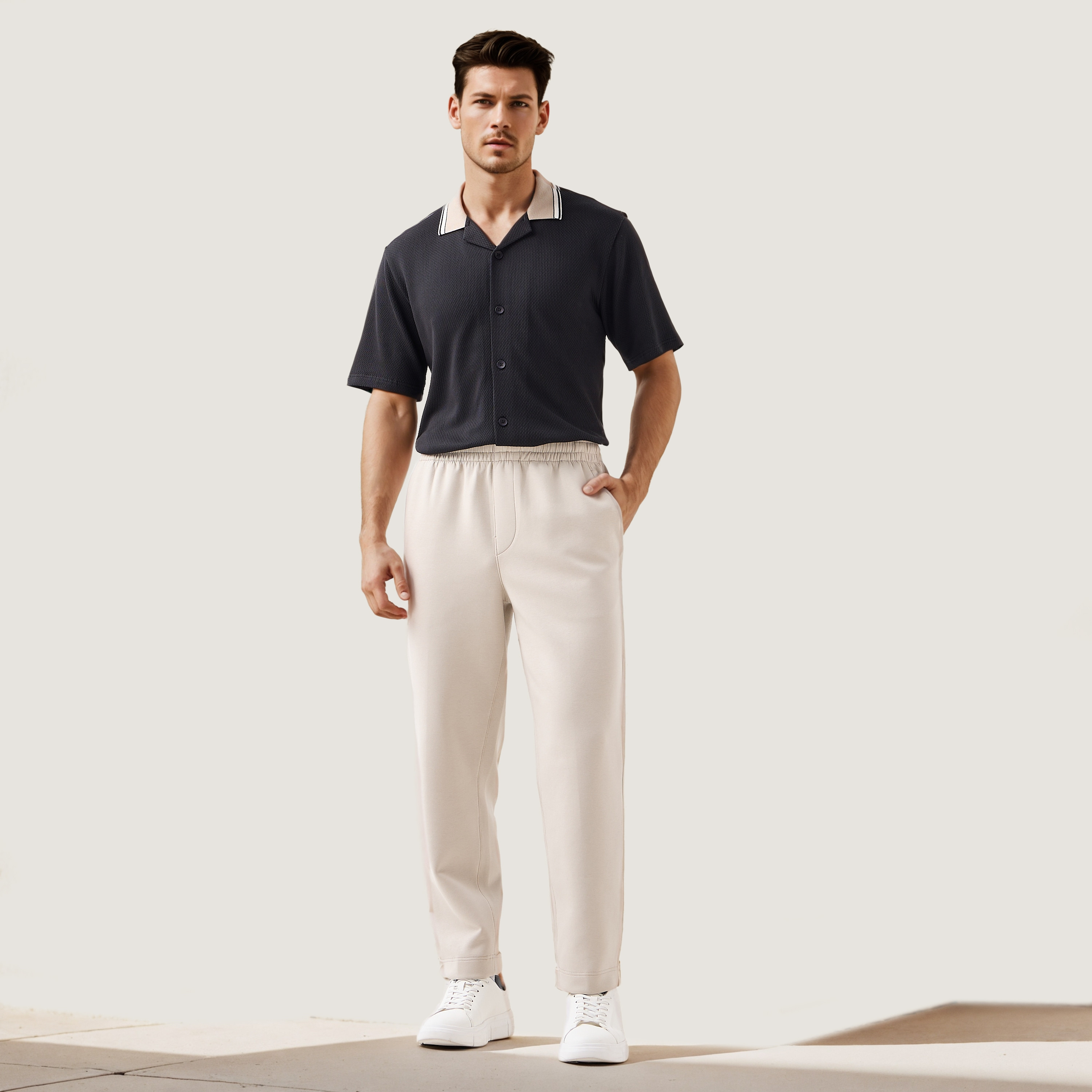 Men Regular Fit Joggers with Flexi Waist-men-clothing-bottoms-joggers-image-2