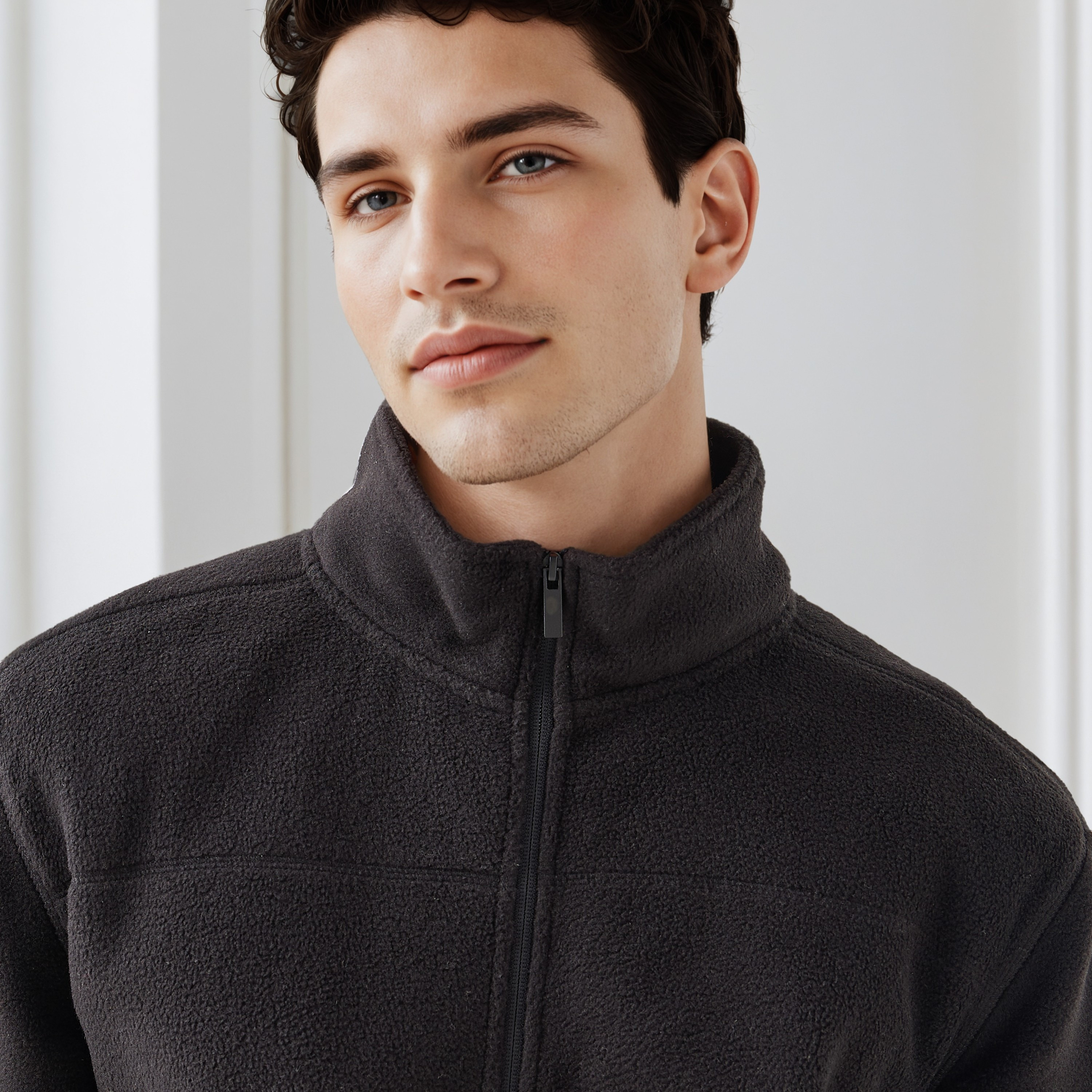 جاكيت صوف بقصّة عادية وياقة عالية للرجال-men-clothing-jacketsandblazers-jackets-image-5