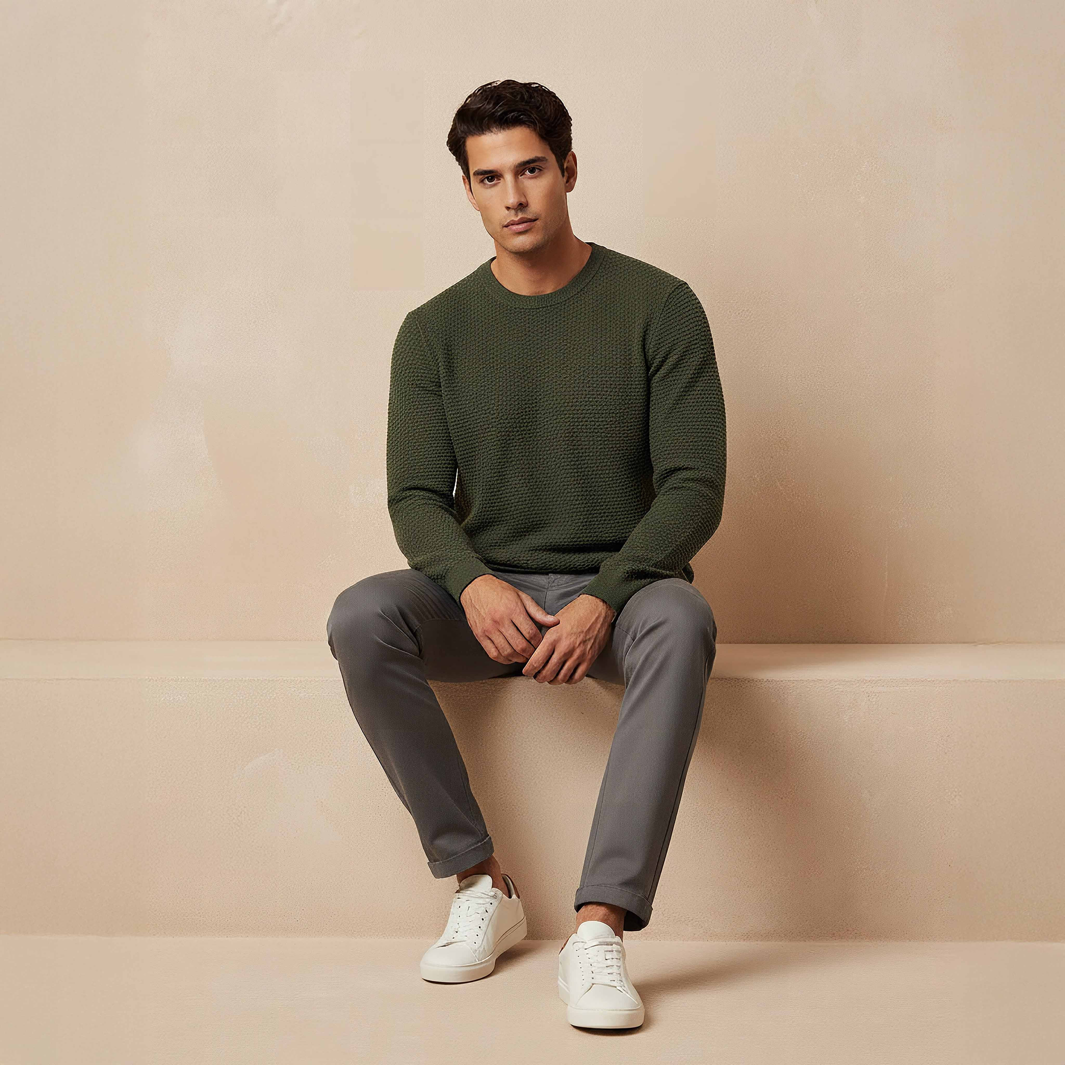 Men Crew Neck Textured Sweater-men-clothing-sweatersandpullovers-image-5