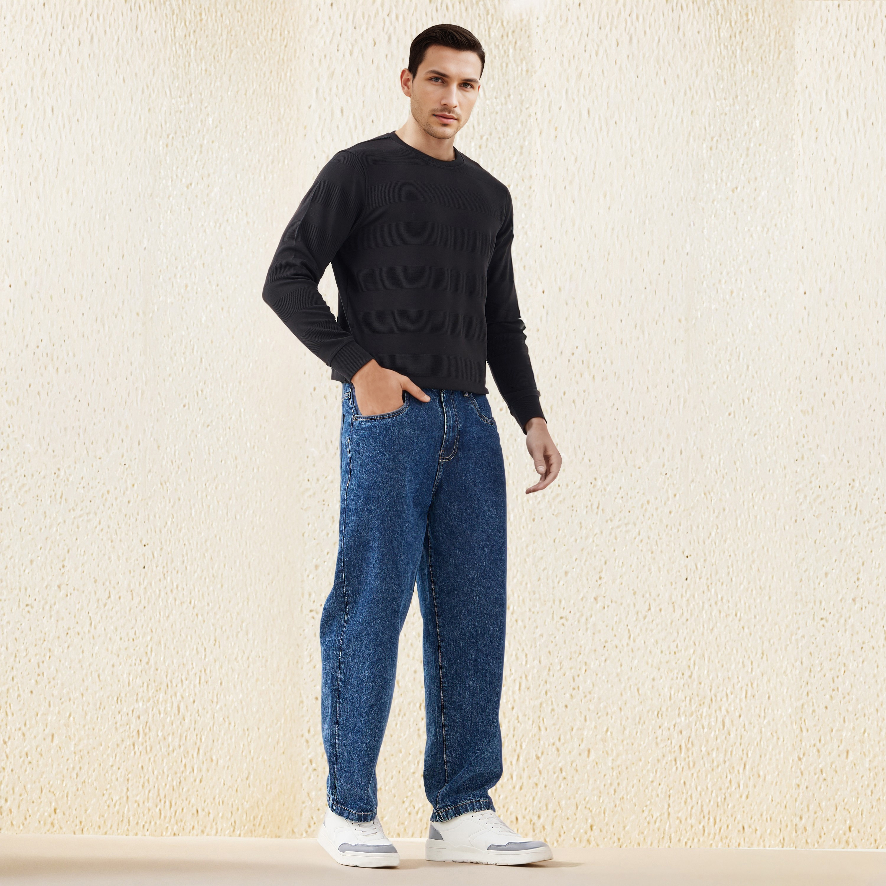 Ottoman Textured Sweatshirt-men-winterwear-hoodiesandsweatshirts-image-2