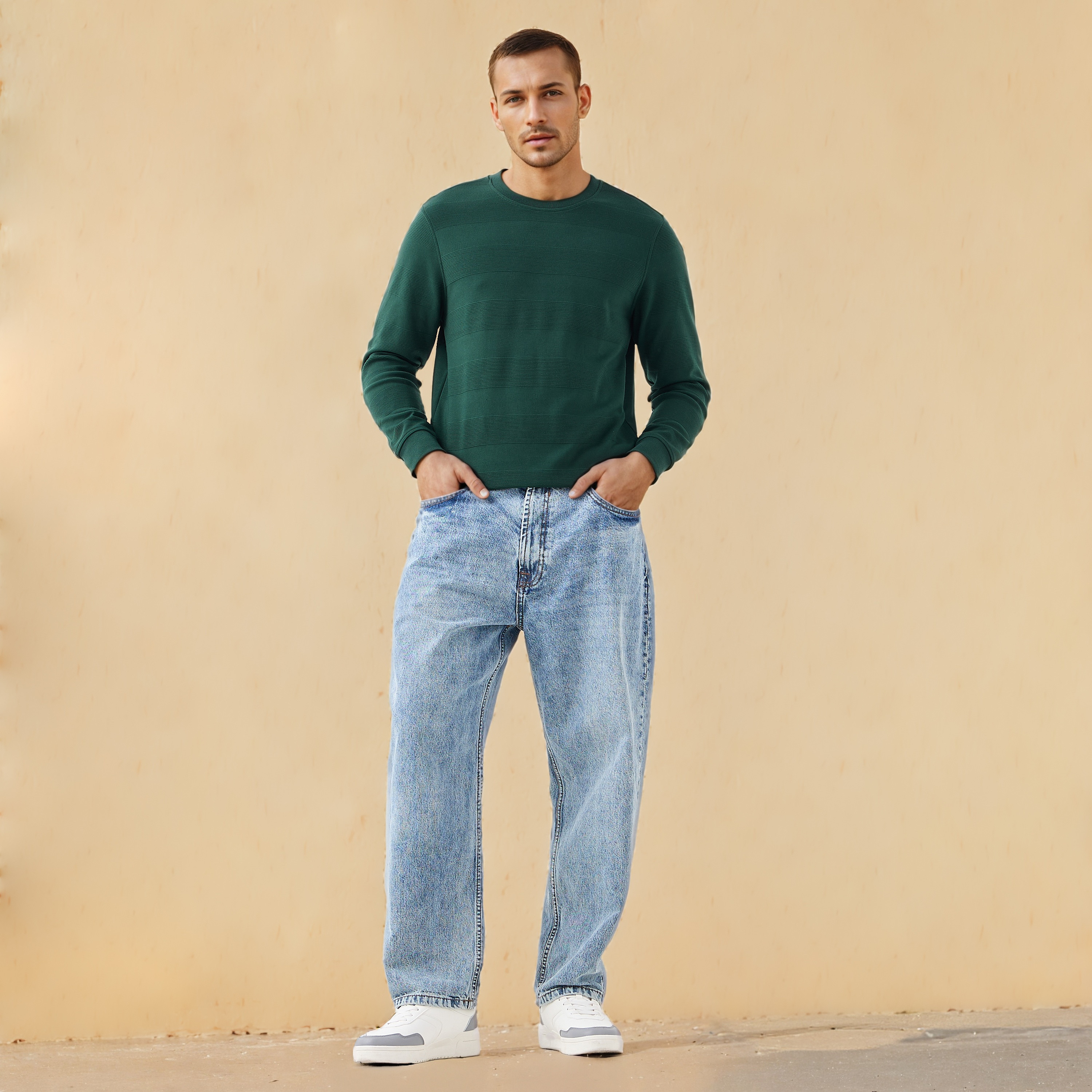 Ottoman Textured Sweatshirt-men-winterwear-hoodiesandsweatshirts-image-2