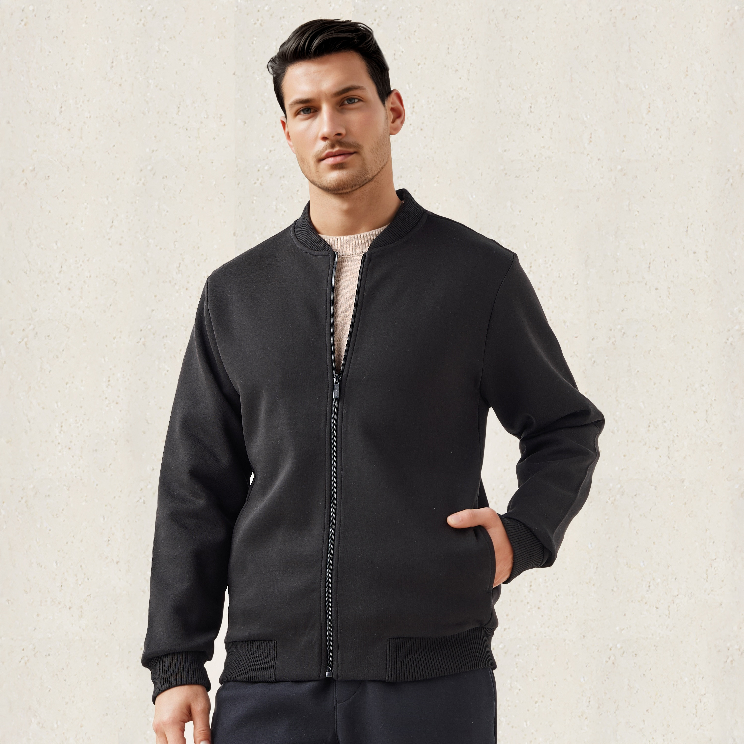 Men Regular Fit Bomber Jacket-men-clothing-jacketsandblazers-jackets-image-1
