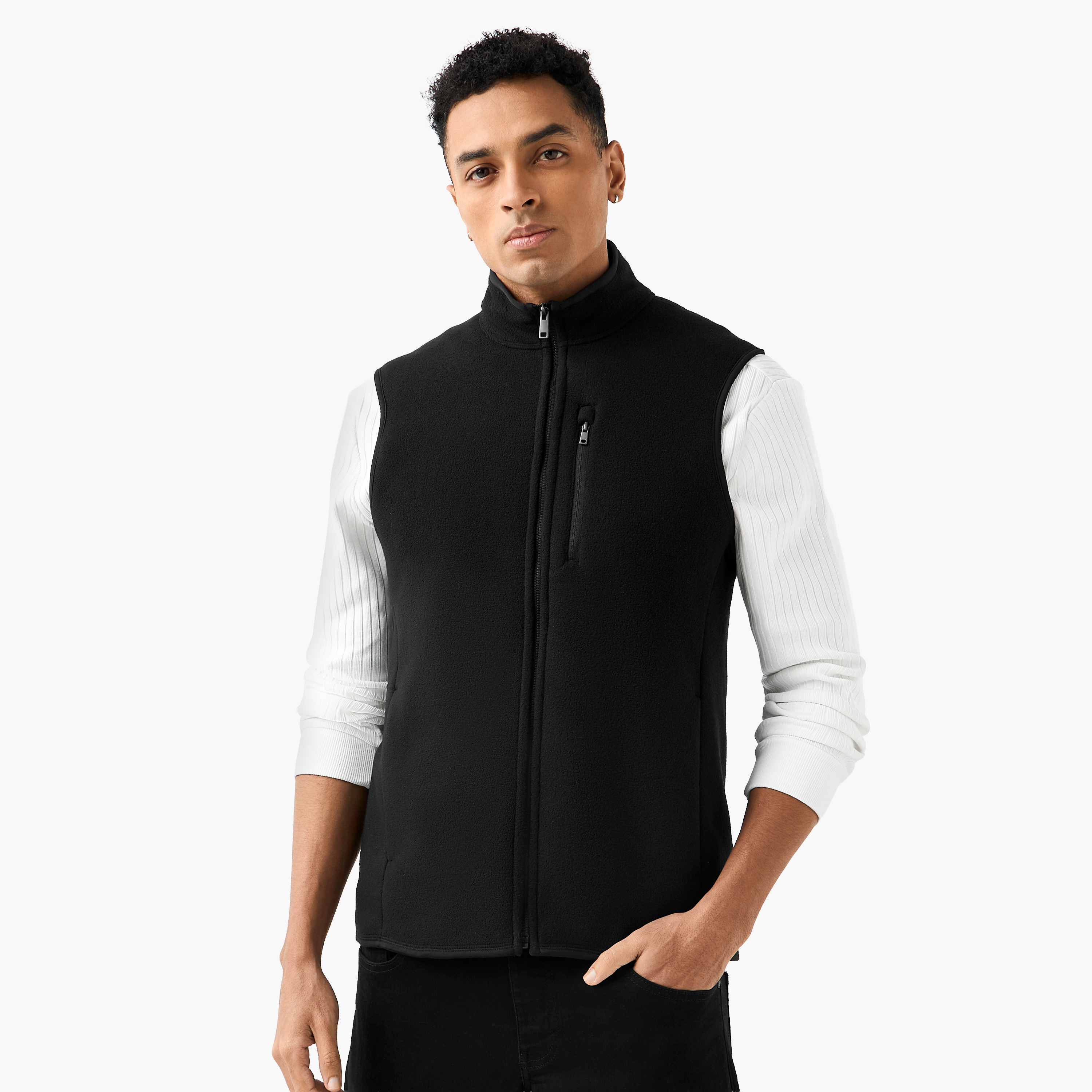 جاكيت رجالي دون أكمام بقصة عادية وياقة عالية-men-clothing-jacketsandblazers-jackets-image-15