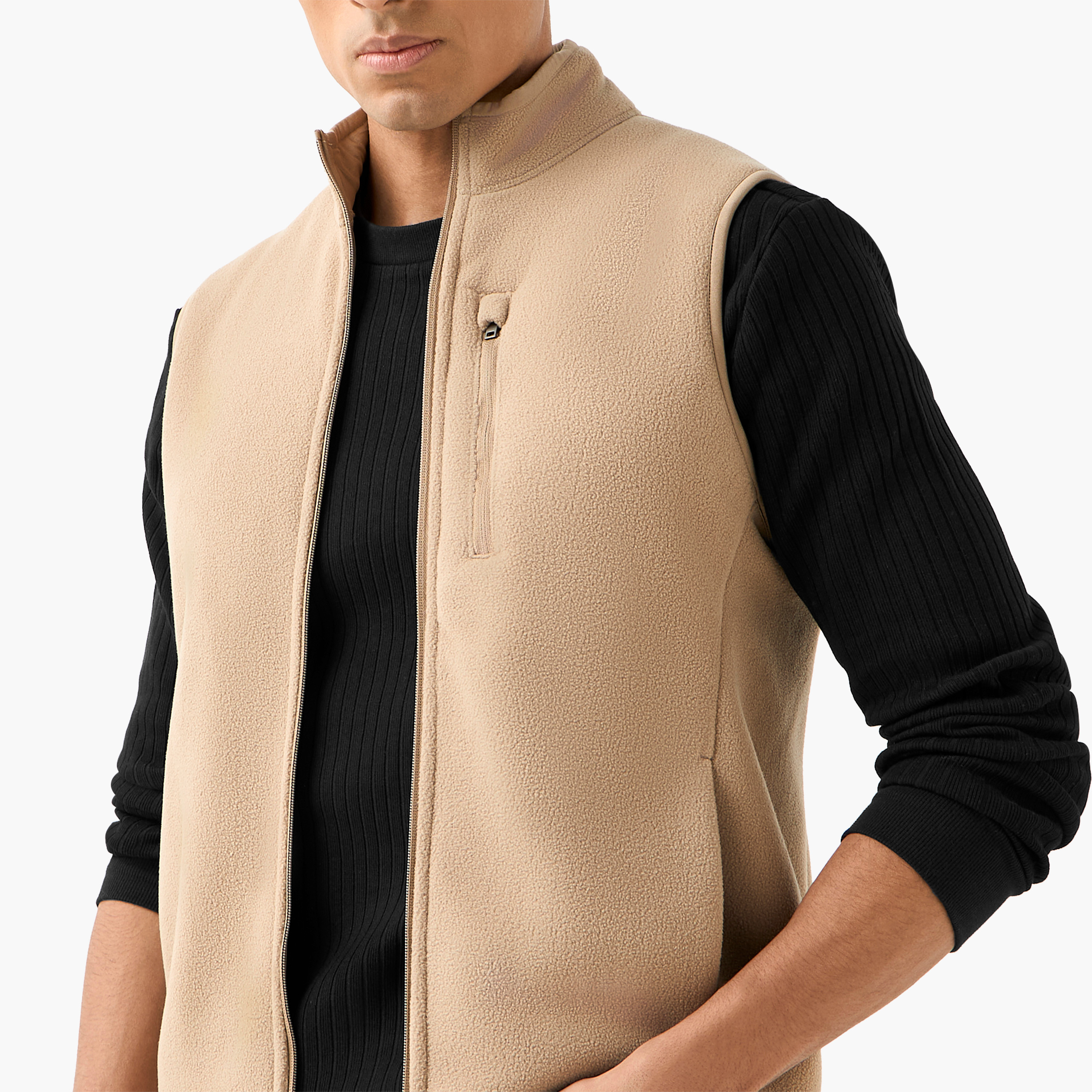 Men Regular Fit High Neck Sleeveless Jacket-men-clothing-jacketsandblazers-jackets-image-7