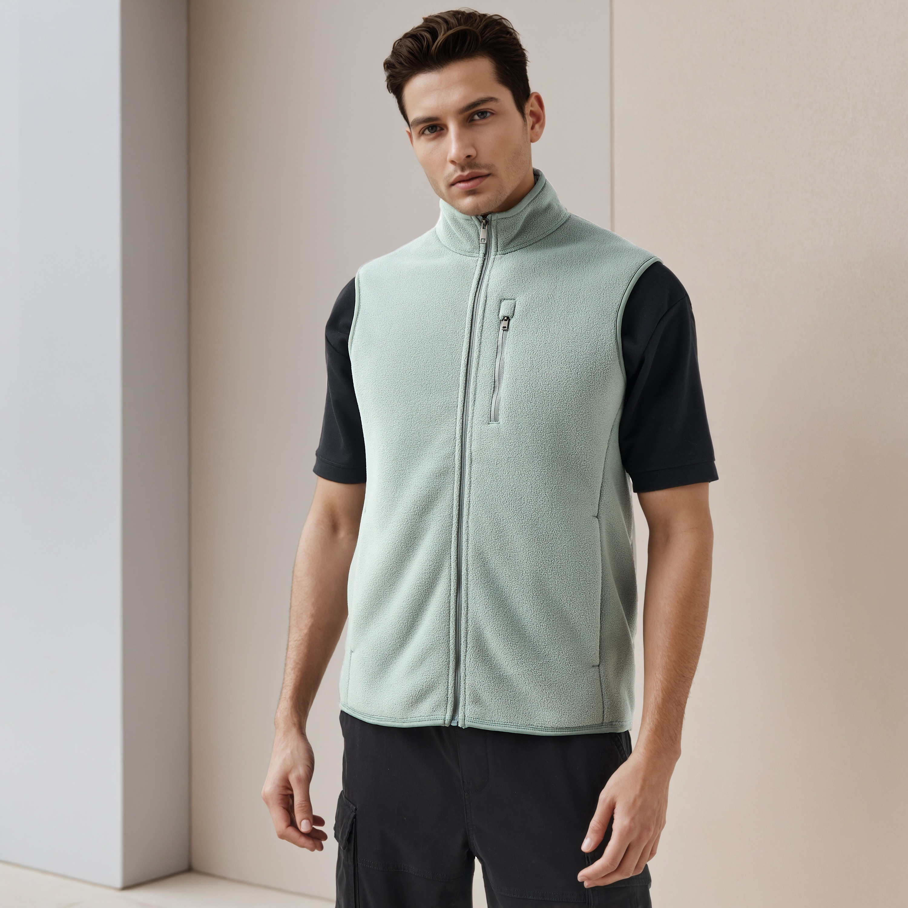 Men Regular Fit High Neck Sleeveless Jacket-men-clothing-jacketsandblazers-jackets-image-7