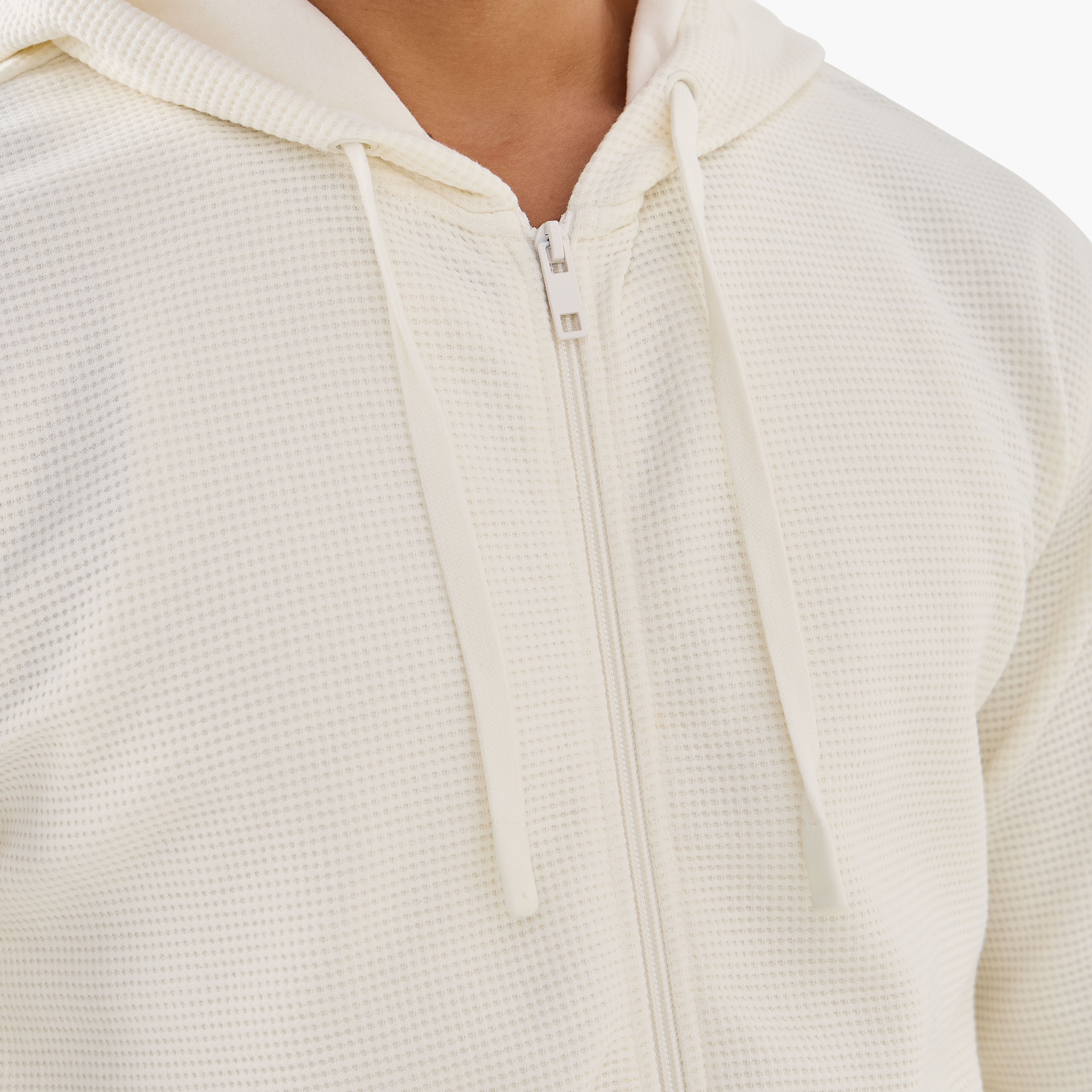 هودي مزيج قطني بقصة عادية بارز الملمس على شكل وافل للرجال-men-winterwear-hoodiesandsweatshirts-image-5