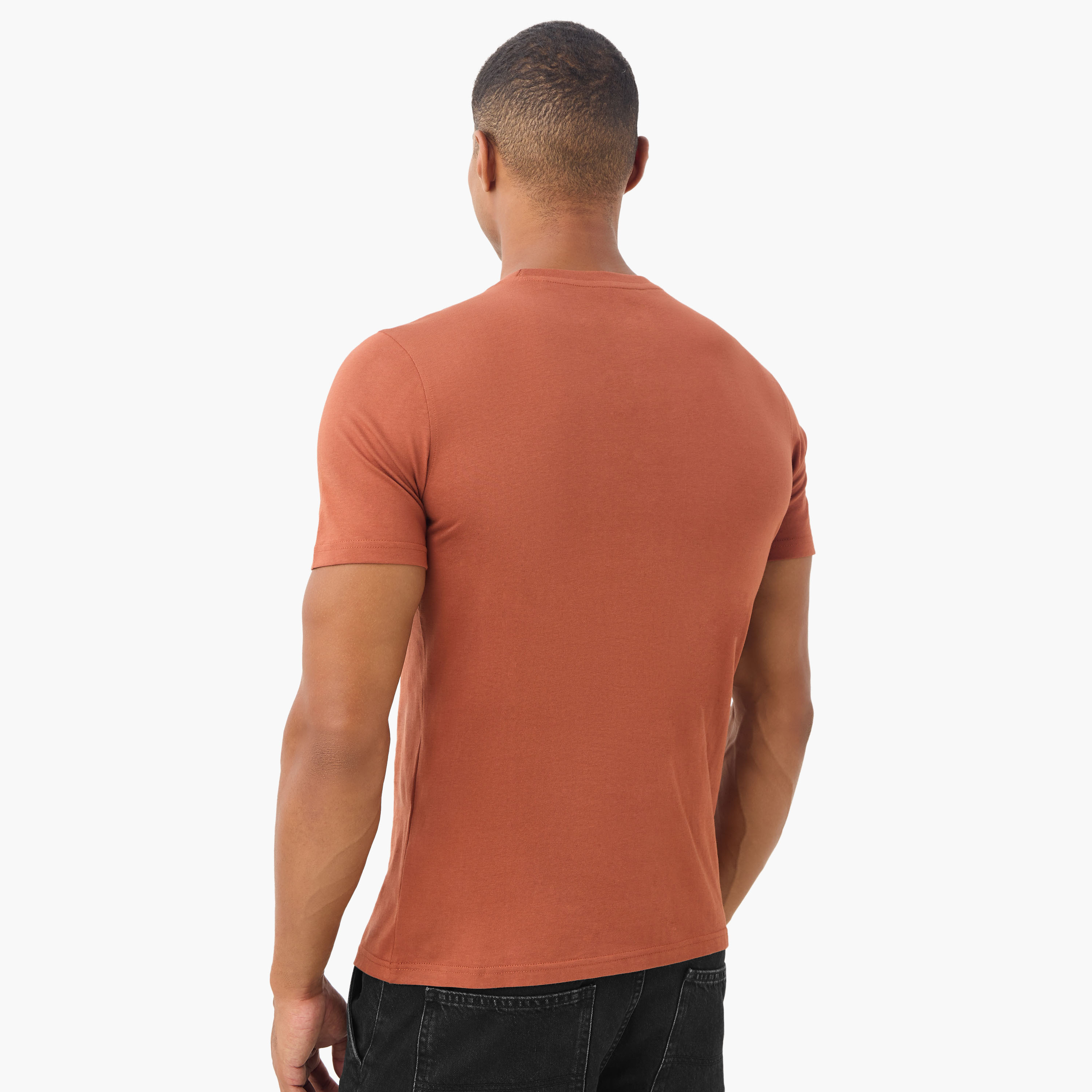 Slogan Print T-shirt with Crew Neck-men-clothing-tshirtsandpolos-tshirts-image-4