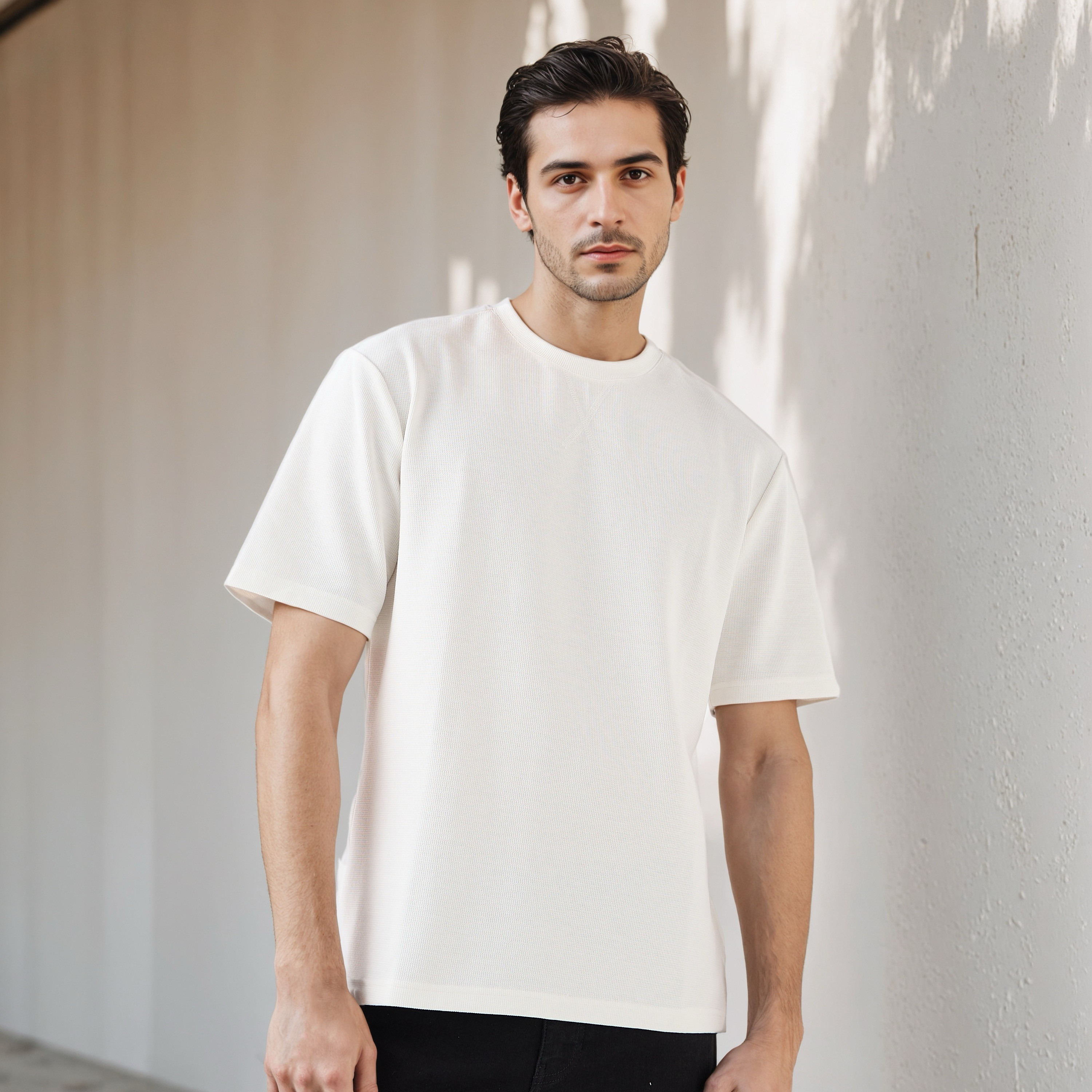 Relaxed Fit Textured T-shirt-men-clothing-tshirtsandpolos-tshirts-image-1