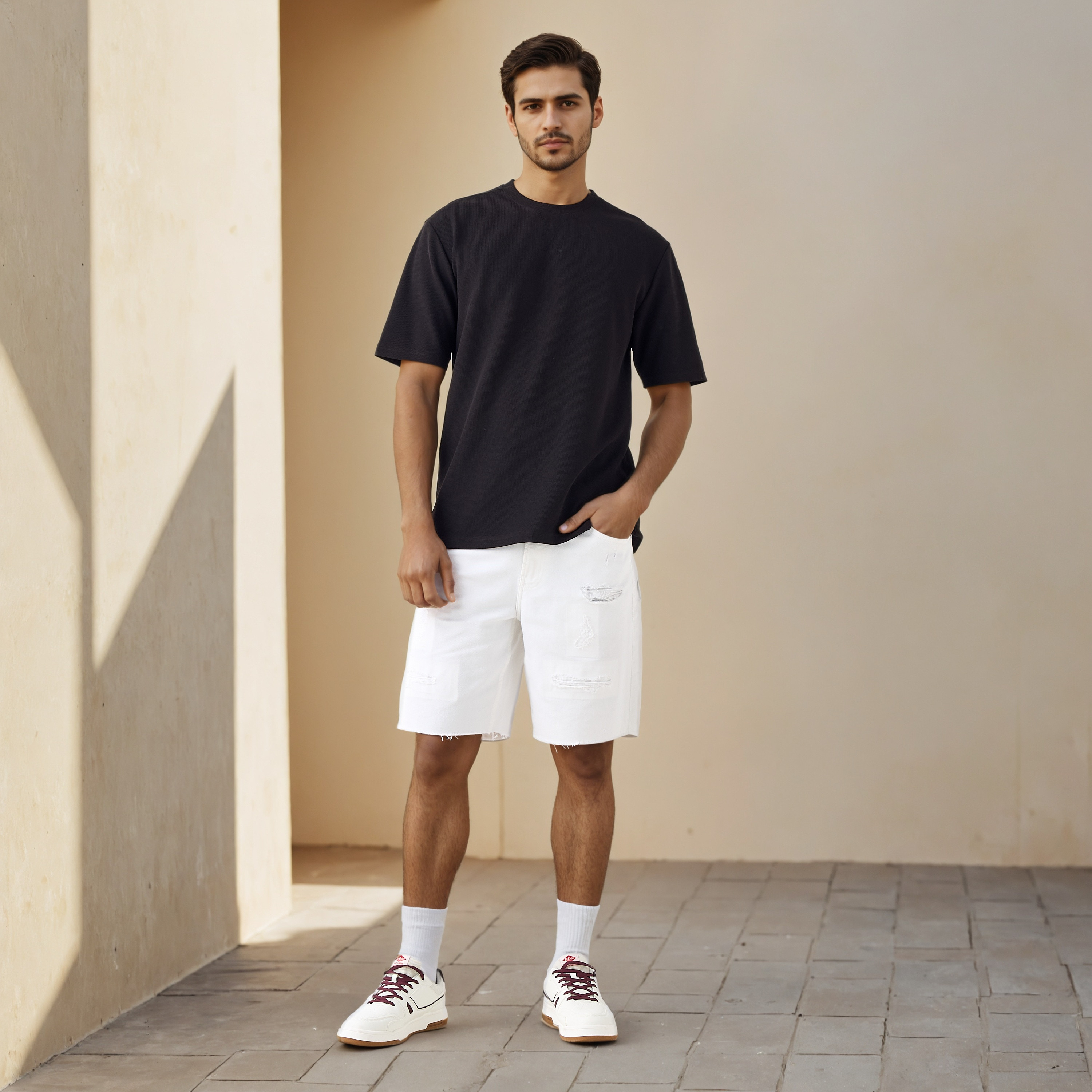 Relaxed Fit Textured T-shirt-men-clothing-tshirtsandpolos-tshirts-image-2