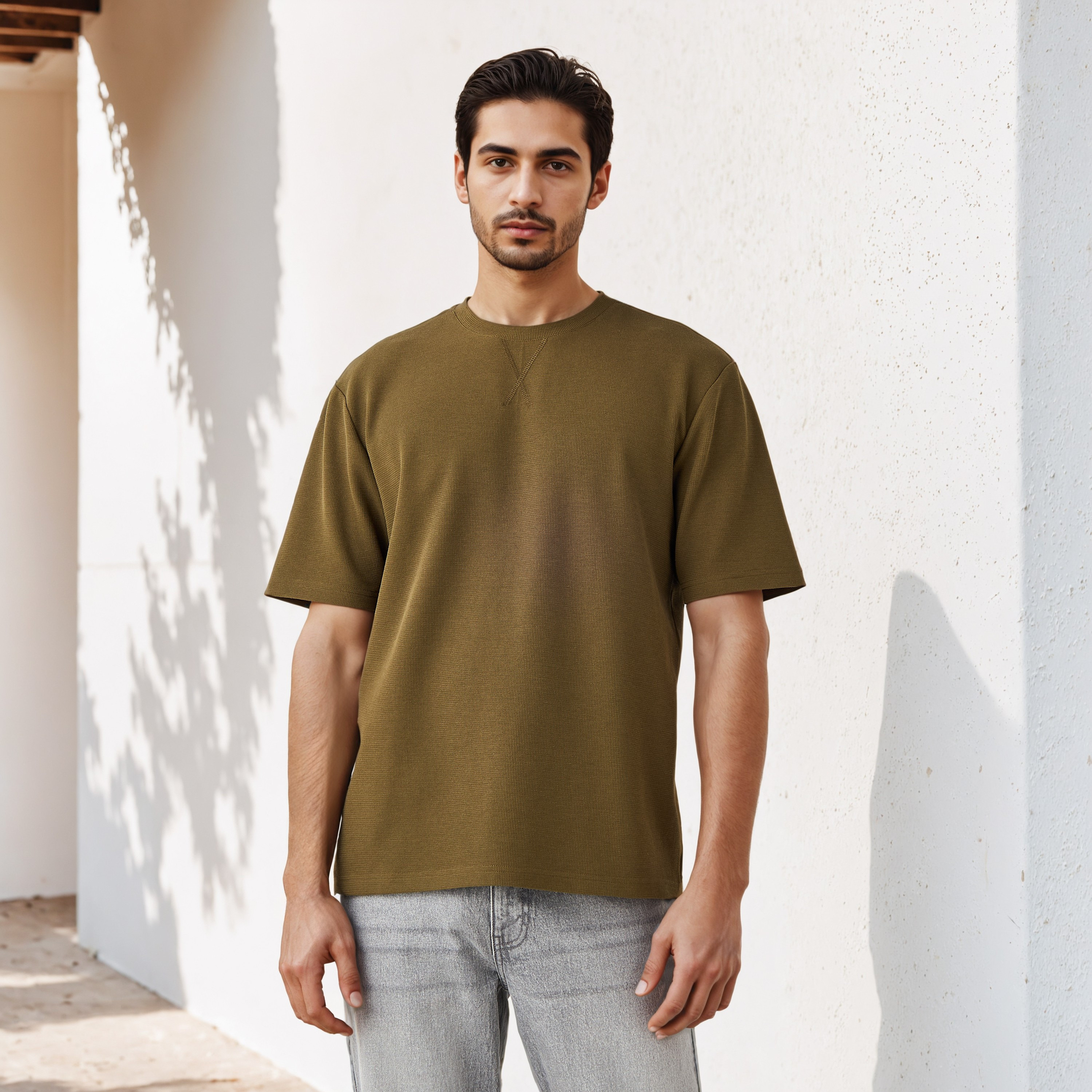 تيشيرت بارز الملمس بقصّة مريحة-men-clothing-tshirtsandpolos-tshirts-image-1