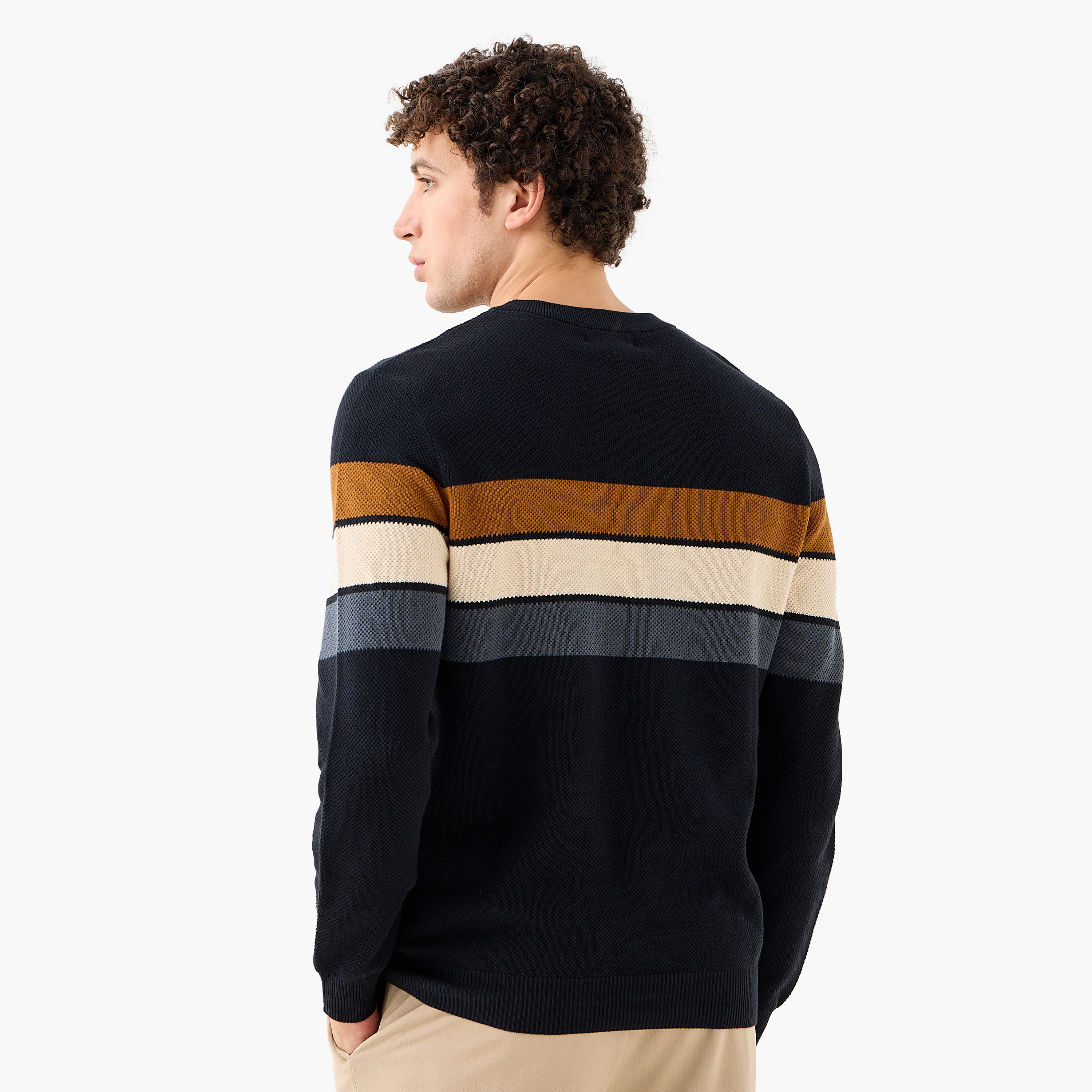 كنزة مقلمة بياقة ضيقة للرجال-men-clothing-sweatersandpullovers-image-3