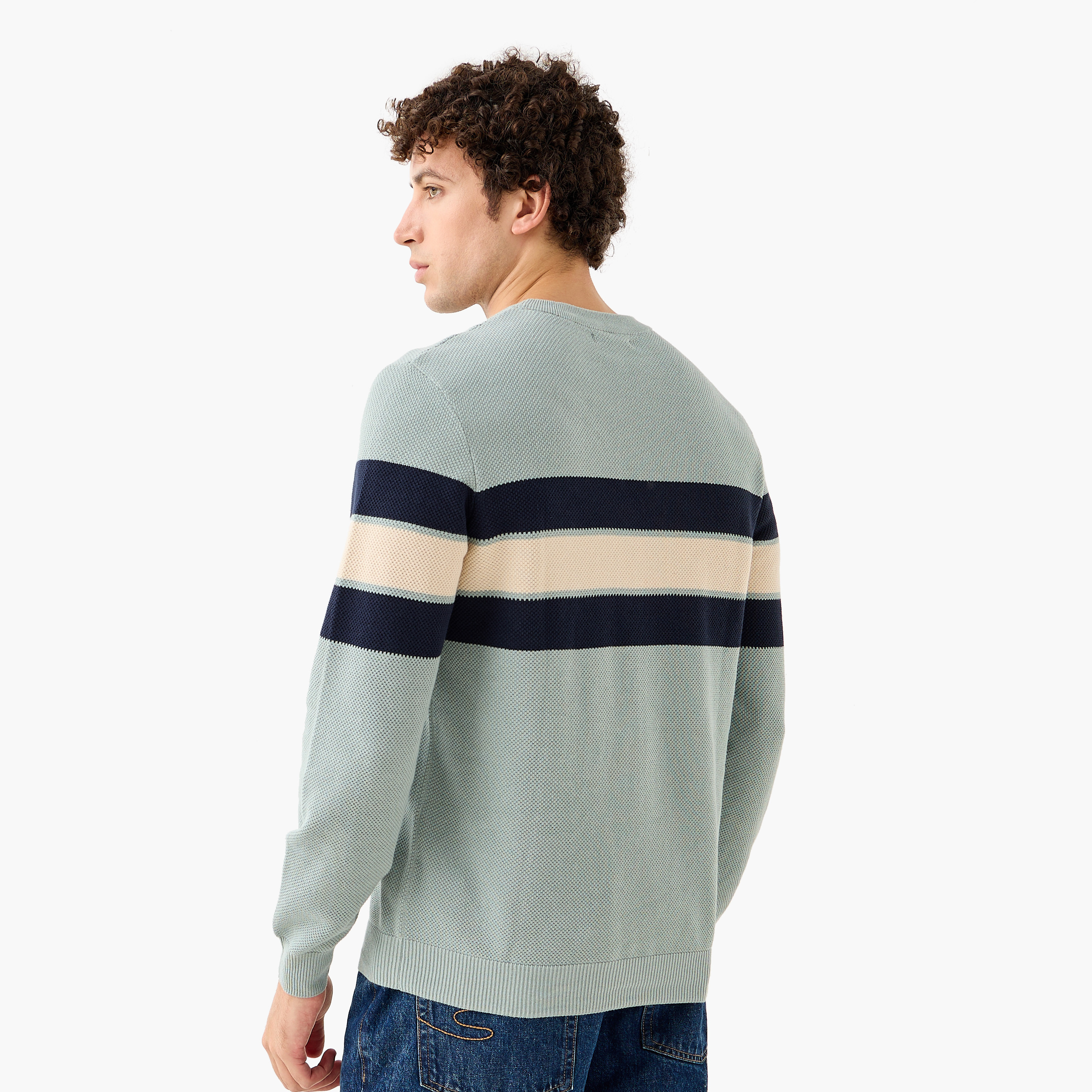 Men Crew Neck Striped Sweater-men-clothing-sweatersandpullovers-image-3