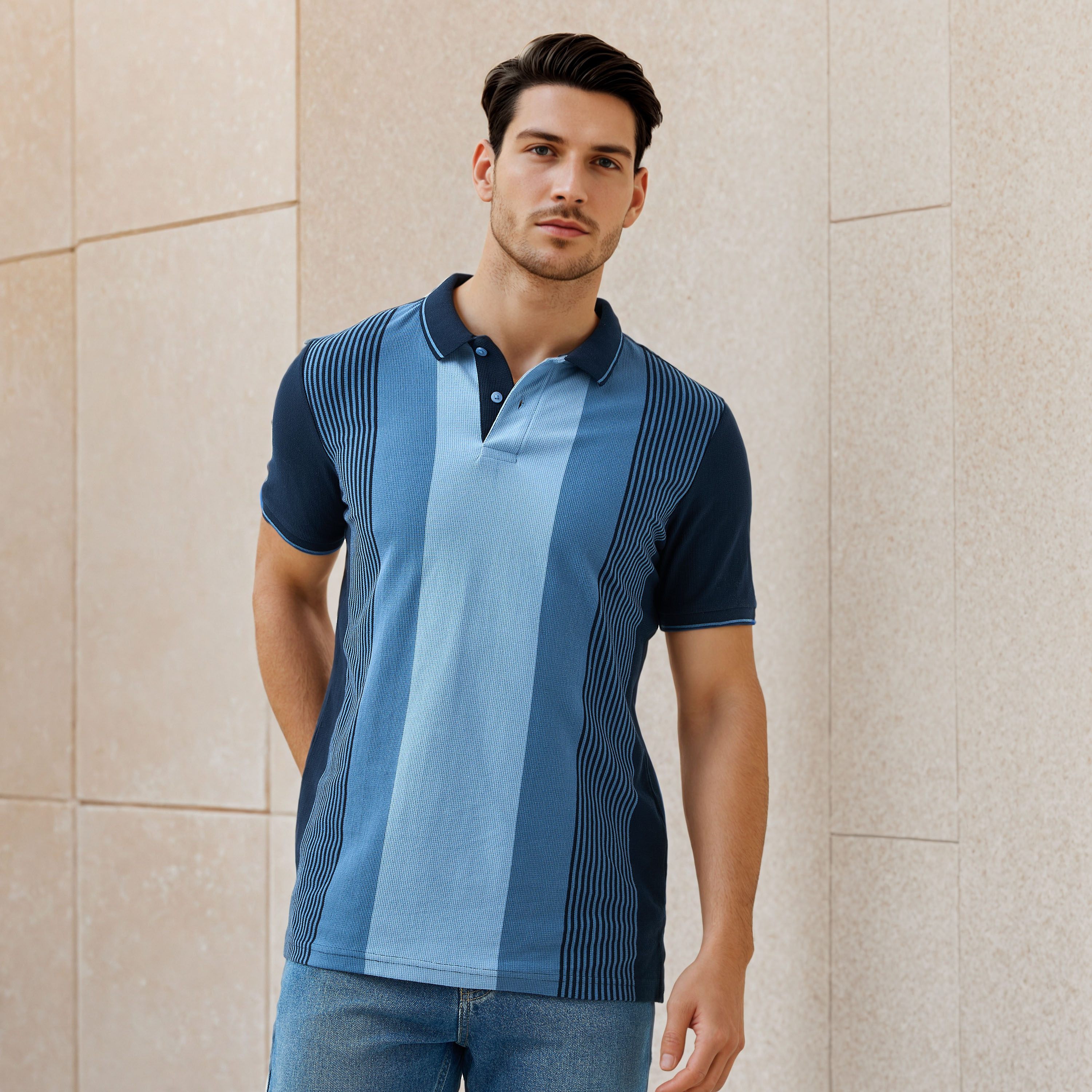 Striped Pique Polo T-shirt-men-clothing-tshirtsandpolos-polos-image-1