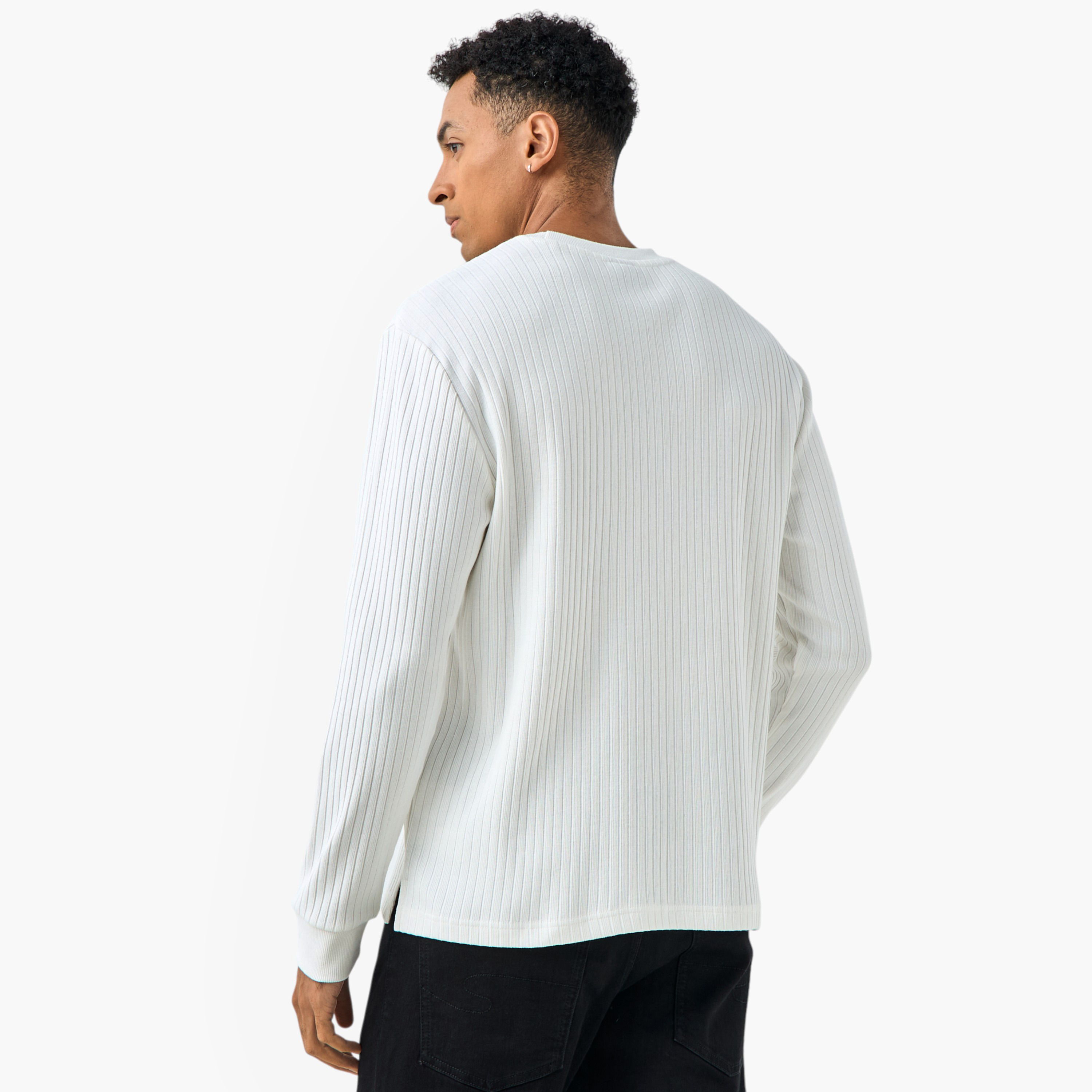 Men Regular Fit Crew Neck Long Sleeves Ribbed T-shirt-men-clothing-tshirtsandpolos-tshirts-image-4