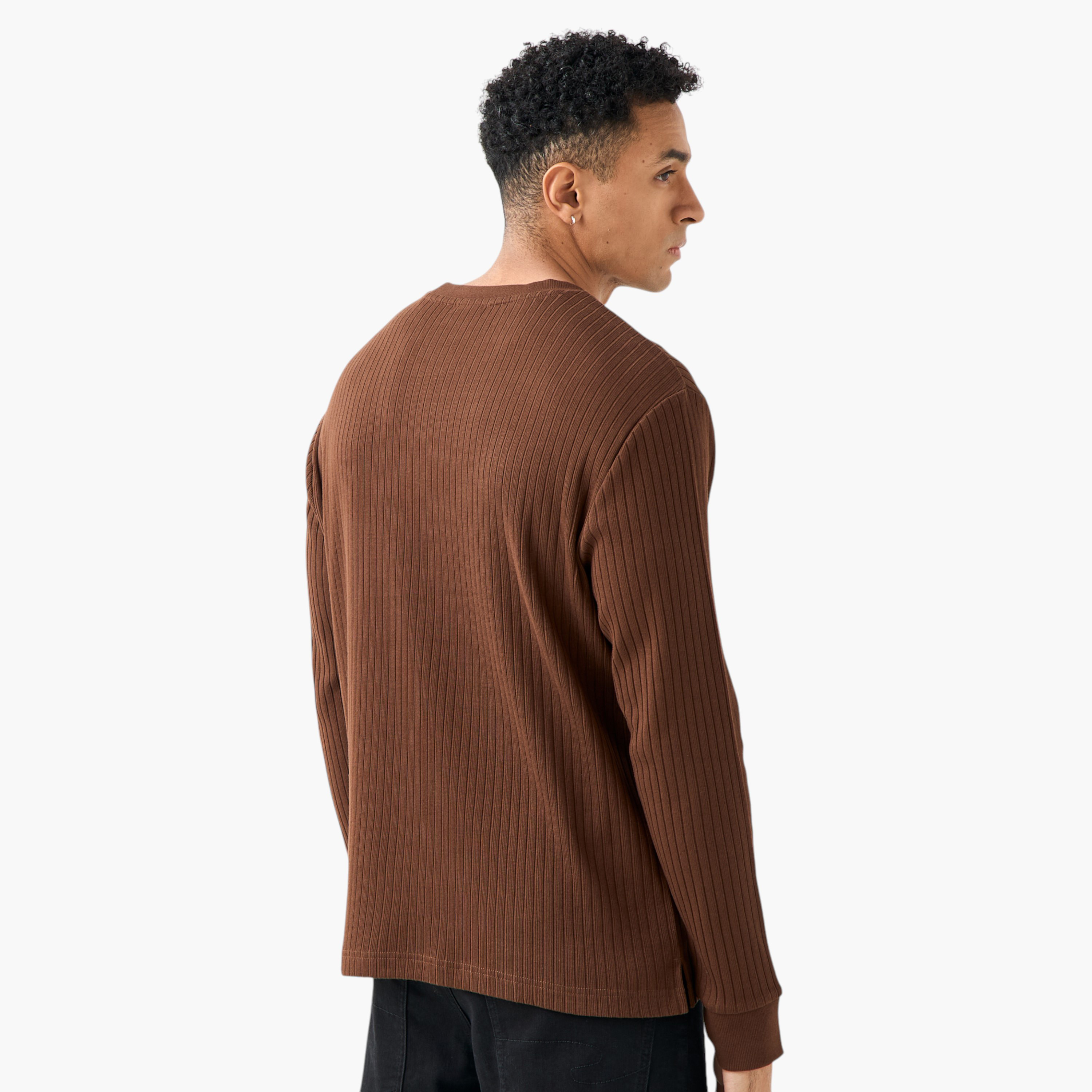Men Regular Fit Crew Neck Long Sleeves Ribbed T-shirt-men-clothing-tshirtsandpolos-tshirts-image-4