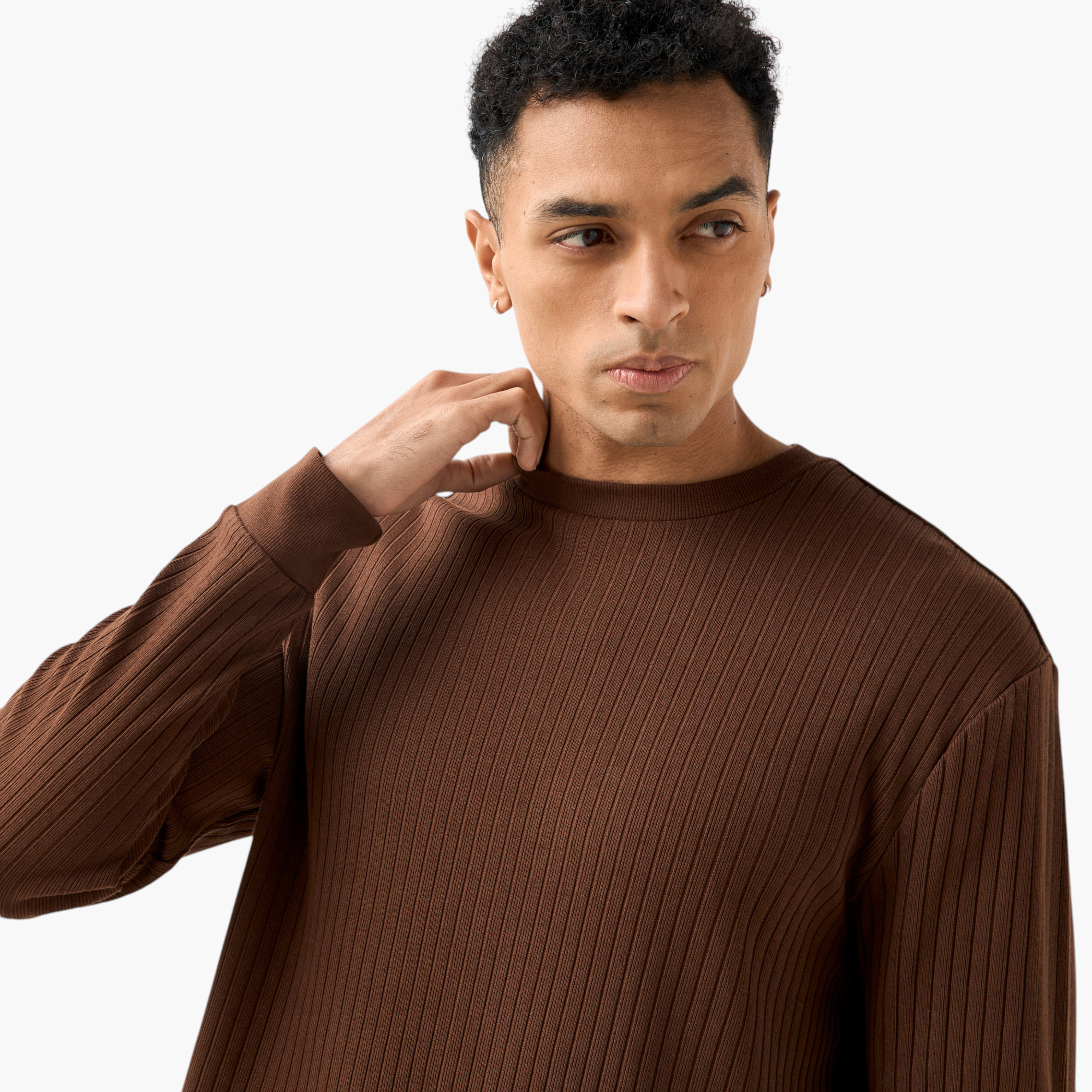 Men Regular Fit Crew Neck Long Sleeves Ribbed T-shirt-men-clothing-tshirtsandpolos-tshirts-image-5
