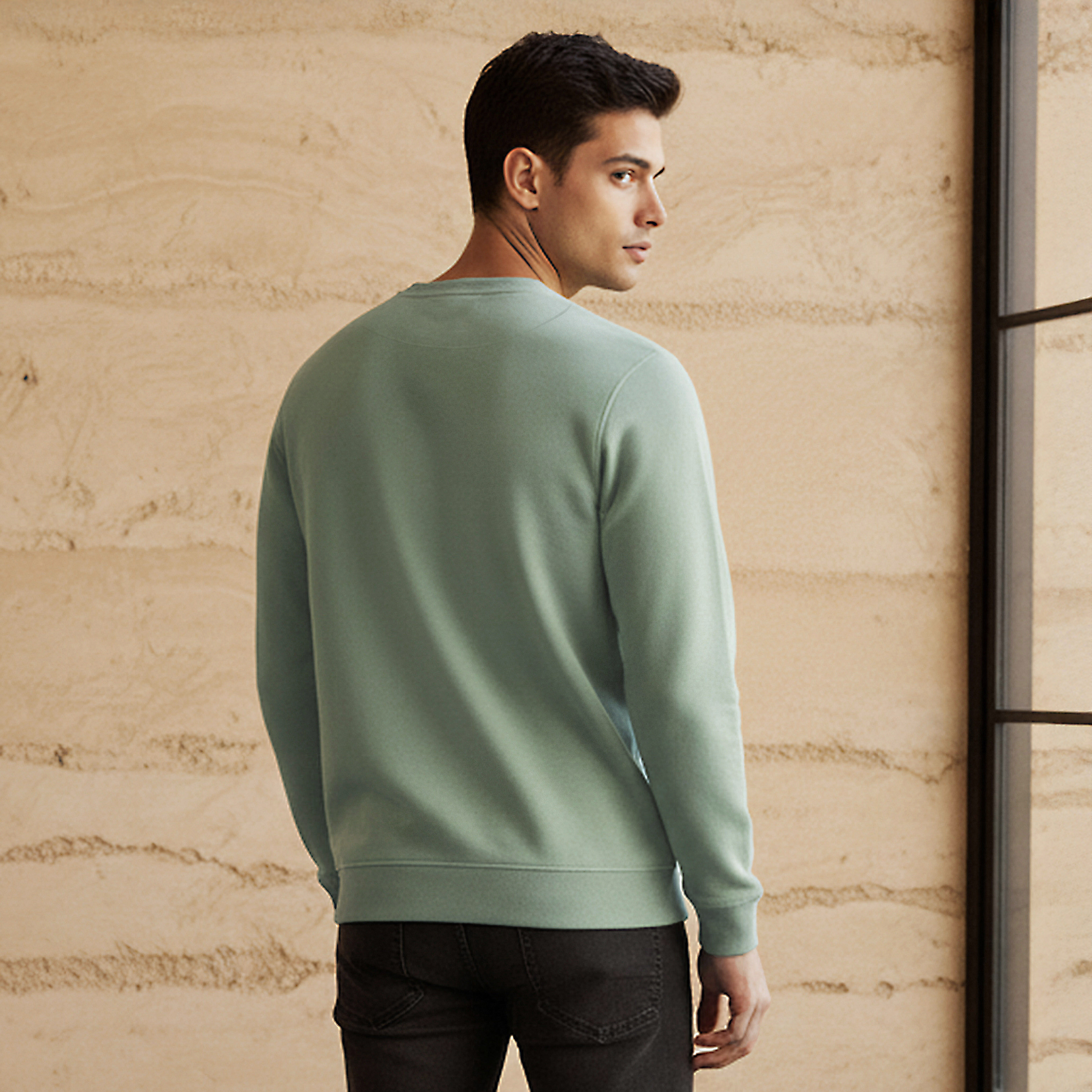 Men Regular Fit Crew Neck Sweatshirt-men-winterwear-hoodiesandsweatshirts-image-3