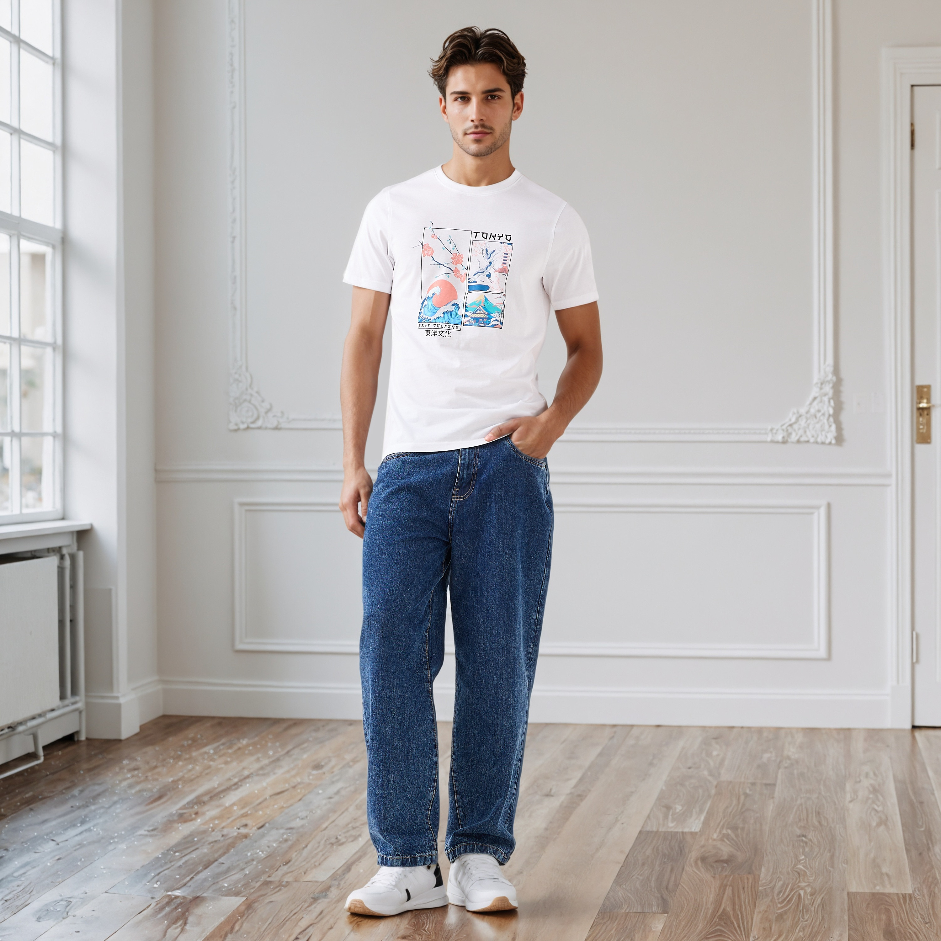 Men's Slim Fit Crew Neck Short Sleeve Sketch Print T-shirt-men-clothing-tshirtsandpolos-tshirts-image-2