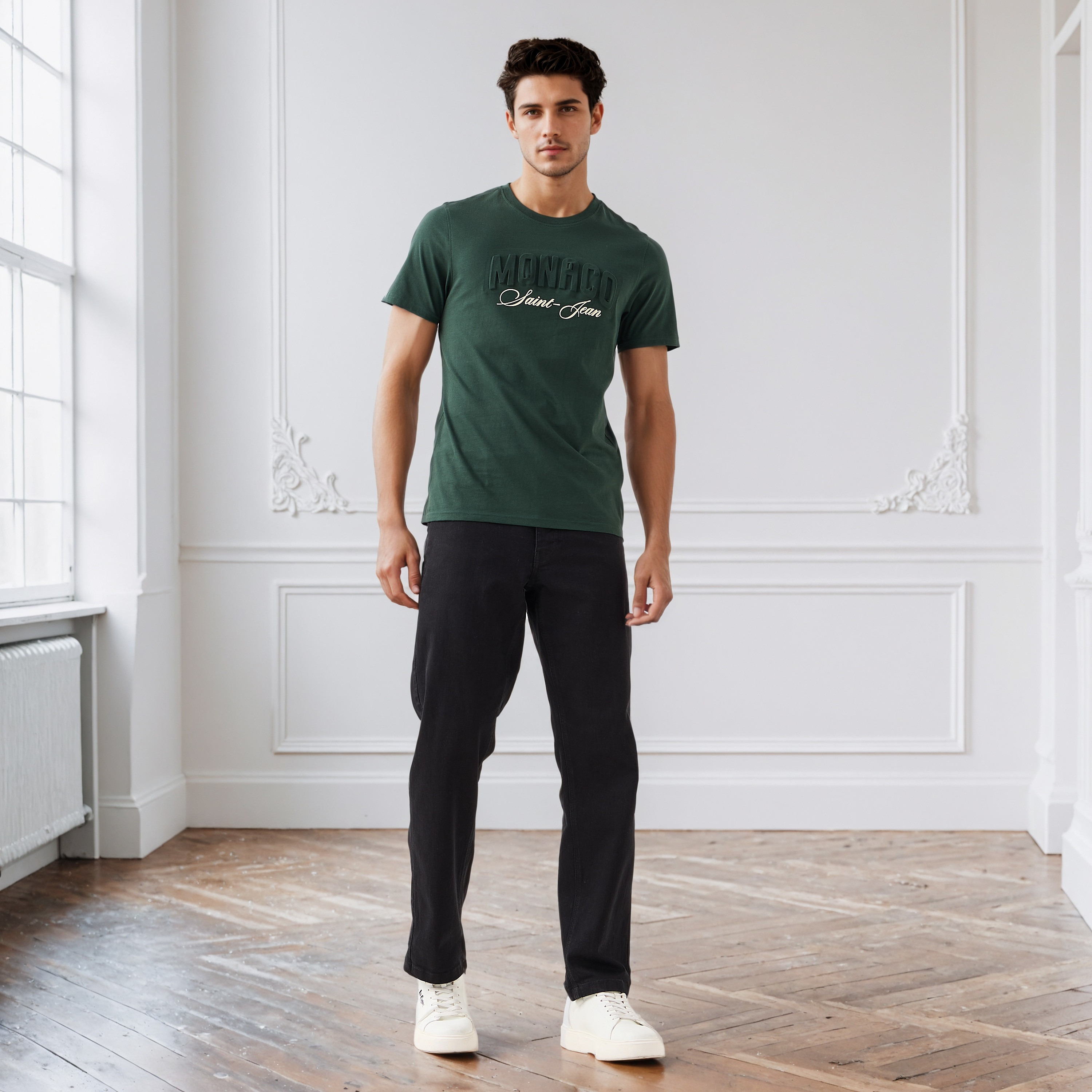 Men Slim Fit Crew Neck Short Sleeves Typographic Print T-shirt-men-clothing-tshirtsandpolos-tshirts-image-2