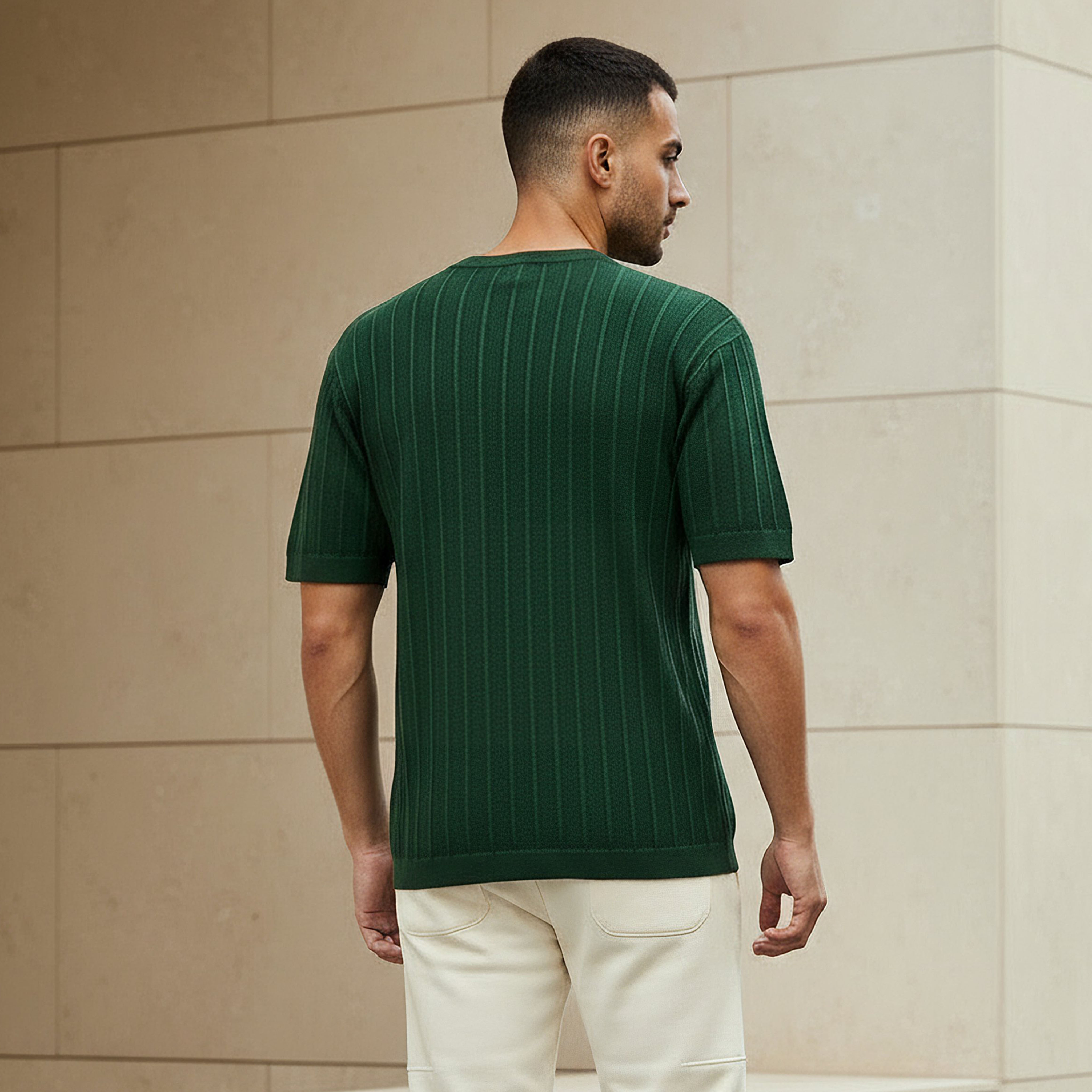 Men Regular Fit Crew Neck Short Sleeve Knit Textured T-shirt-men-clothing-tshirtsandpolos-tshirts-image-3