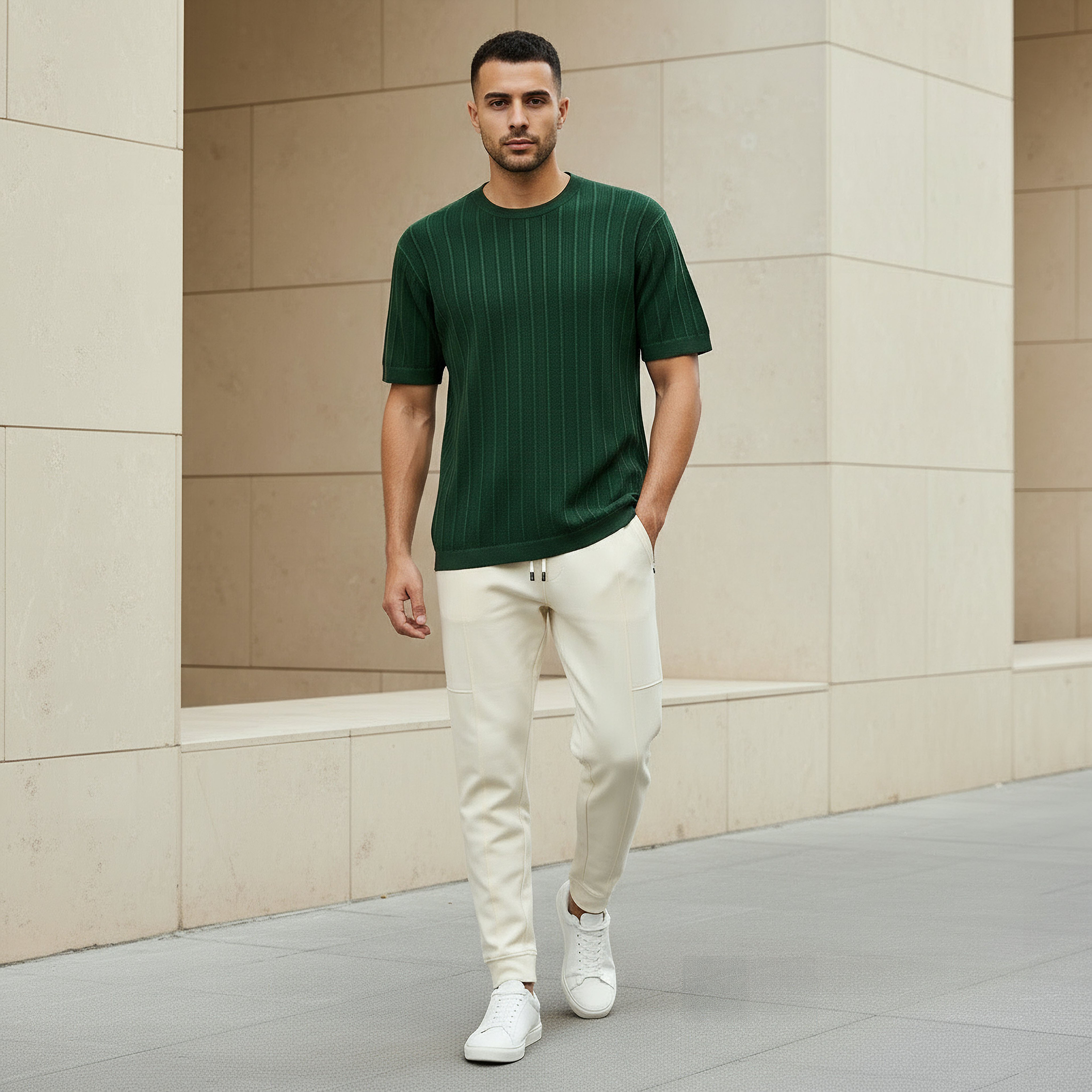 Men Regular Fit Crew Neck Short Sleeve Knit Textured T-shirt-men-clothing-tshirtsandpolos-tshirts-image-5
