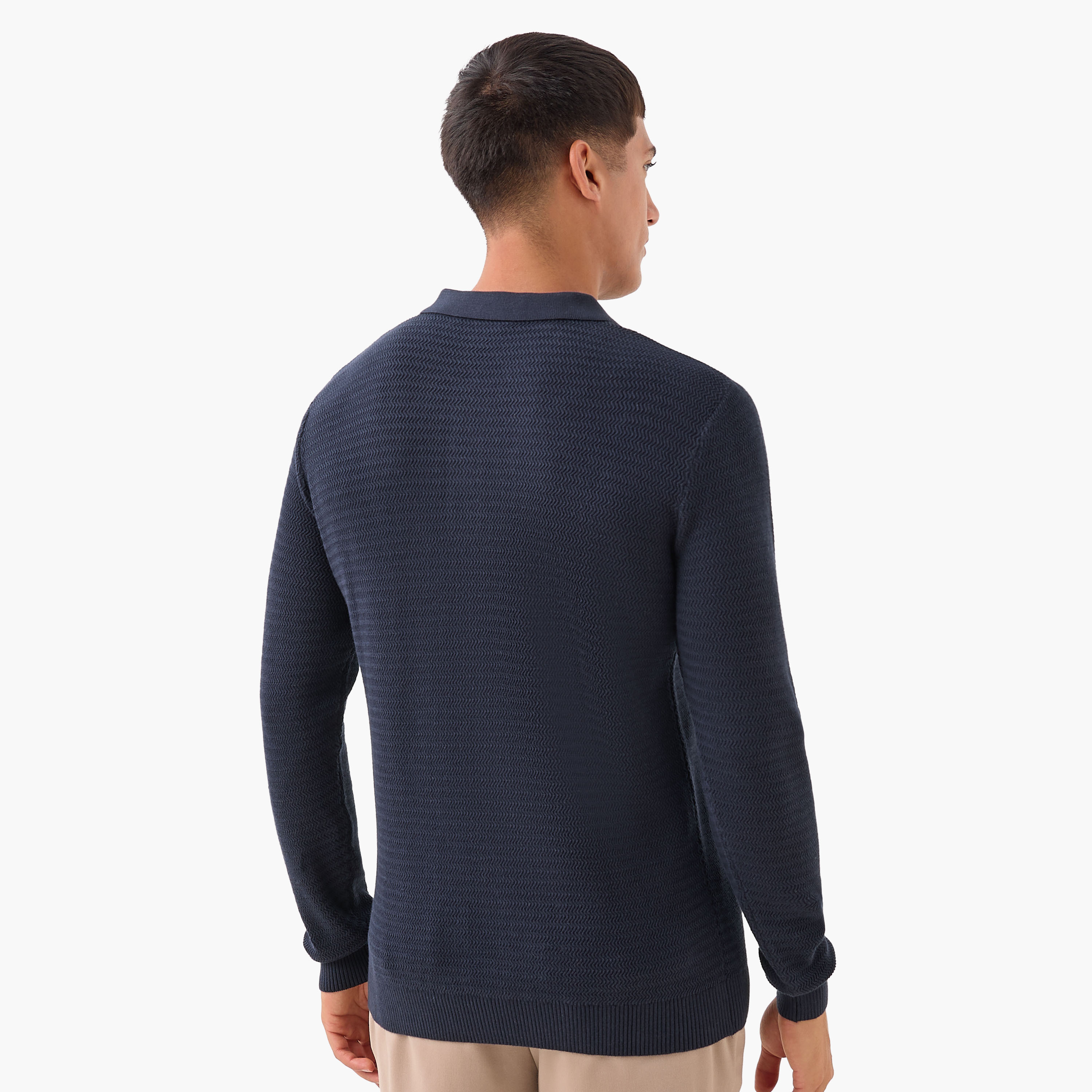 Men Long Sleeves Knit Textured Polo T-shirt-men-clothing-tshirtsandpolos-polos-image-3