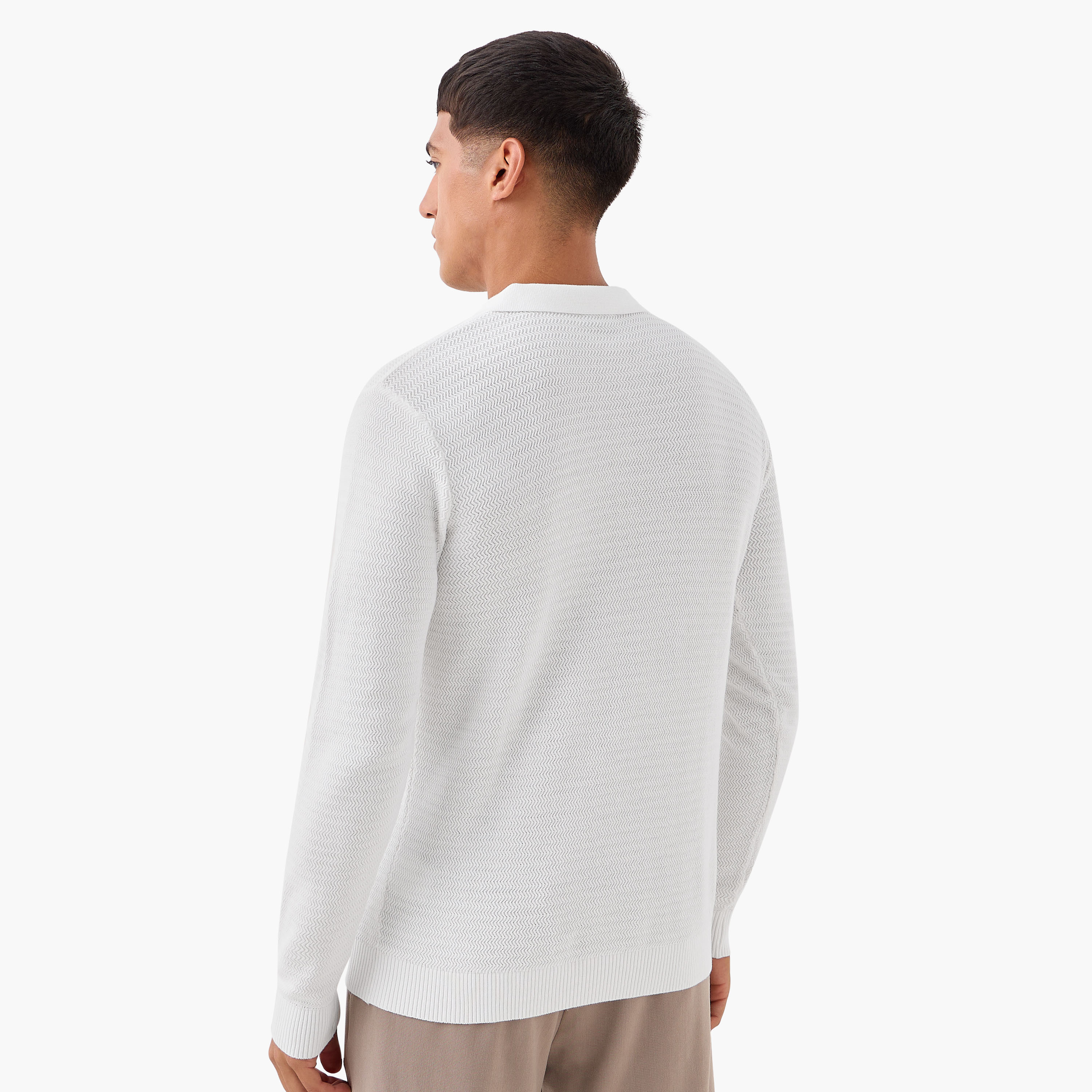 Men Long Sleeves Knit Textured Polo T-shirt-men-clothing-tshirtsandpolos-polos-image-2